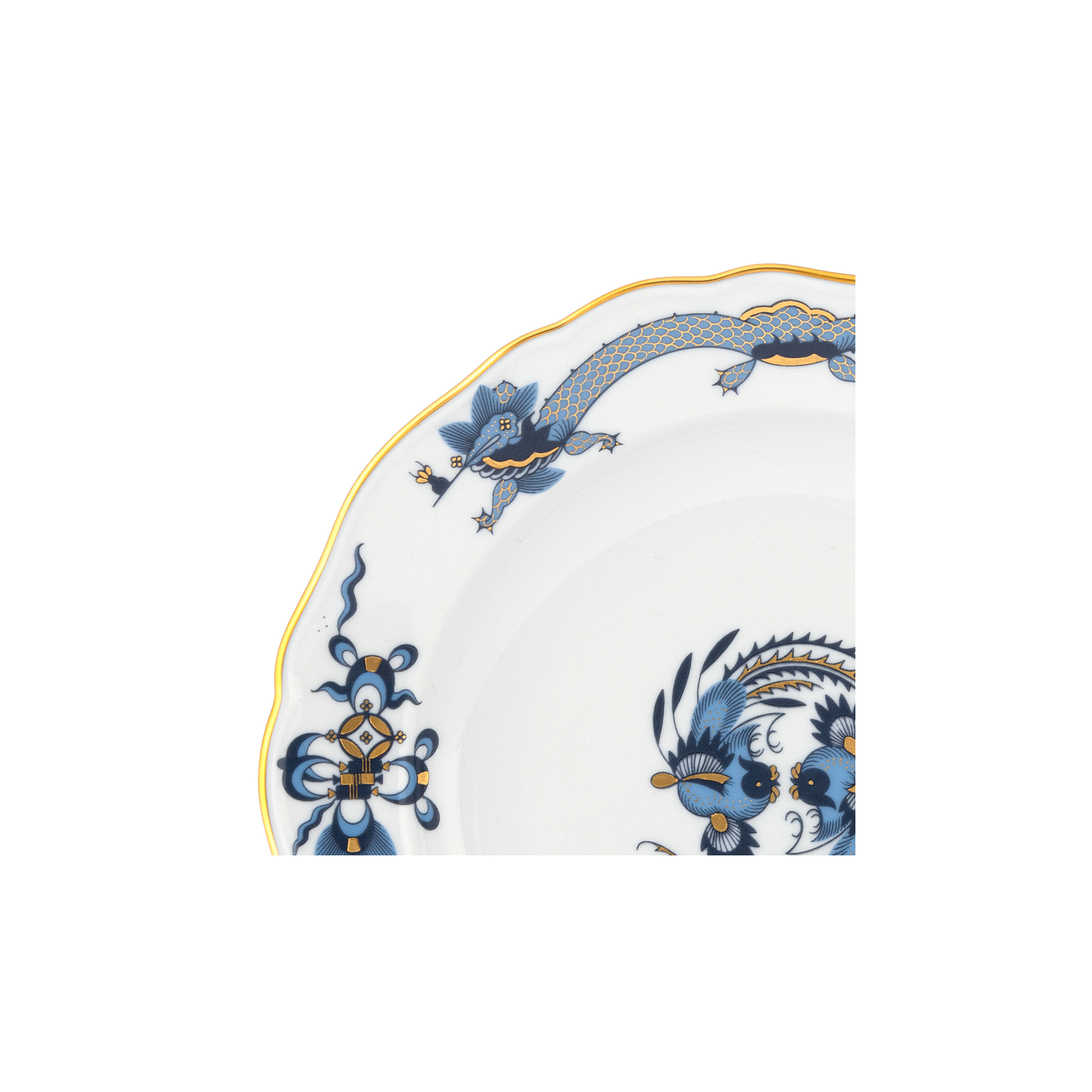 Speiseteller, Reicher Drache, blau, handausgemalt, Ø 28 cm | Meissen Neuer Ausschnitt