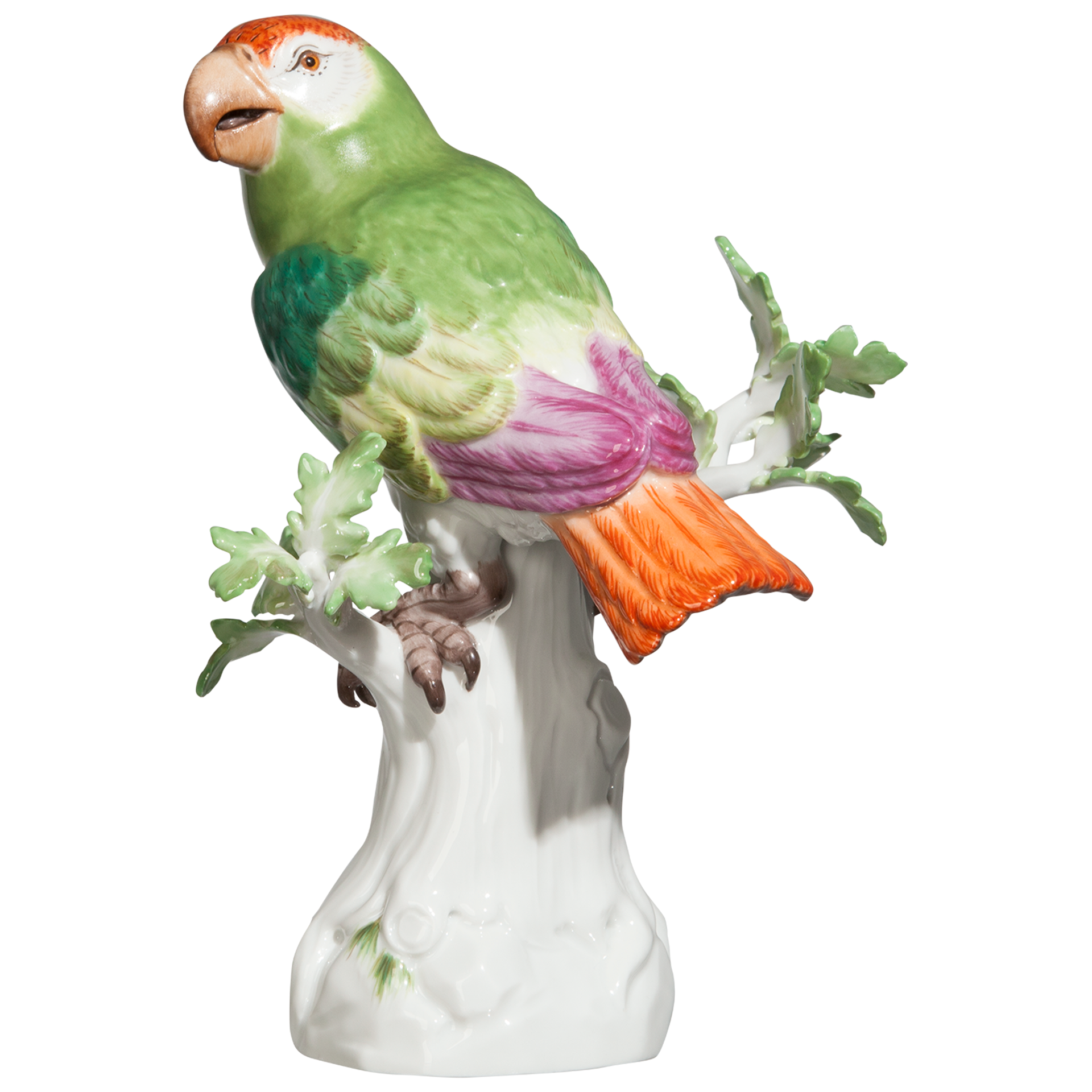 Einzelfigur Papagei, Bunt staffiert, H 16 cm | Meissen Figuren Individuell