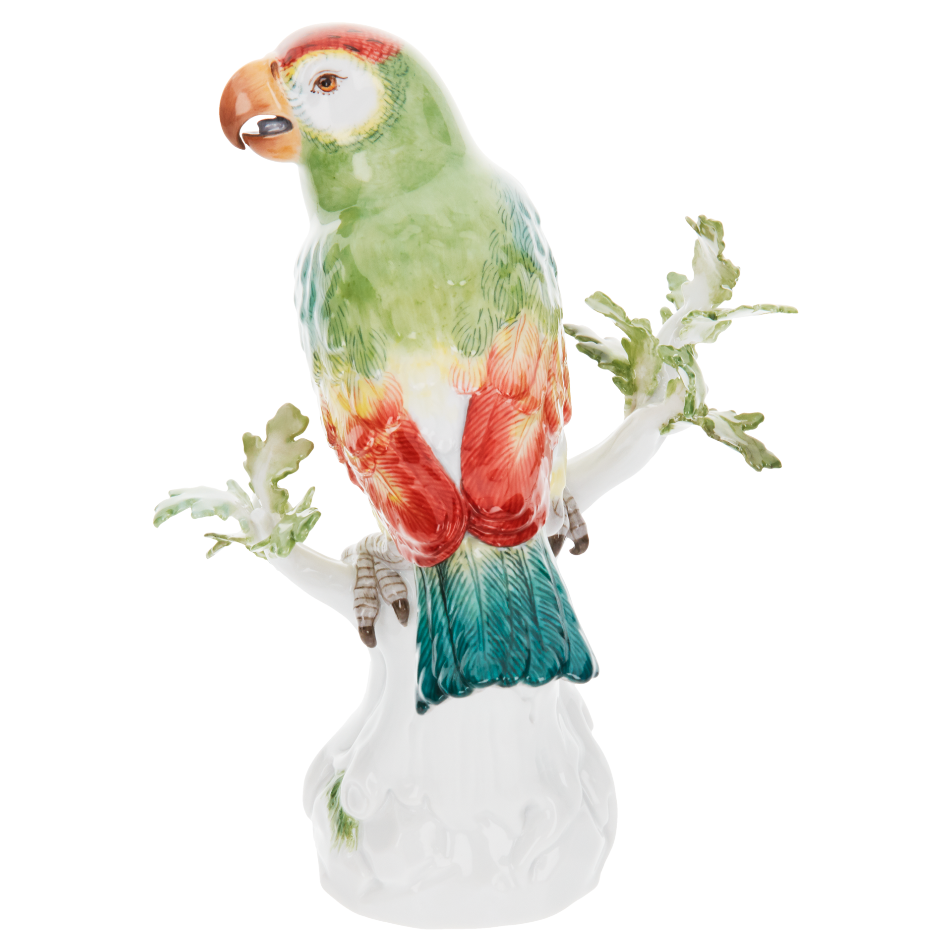 Einzelfigur Papagei, Bunt staffiert, H 16 cm | Meissen Figuren Individuell