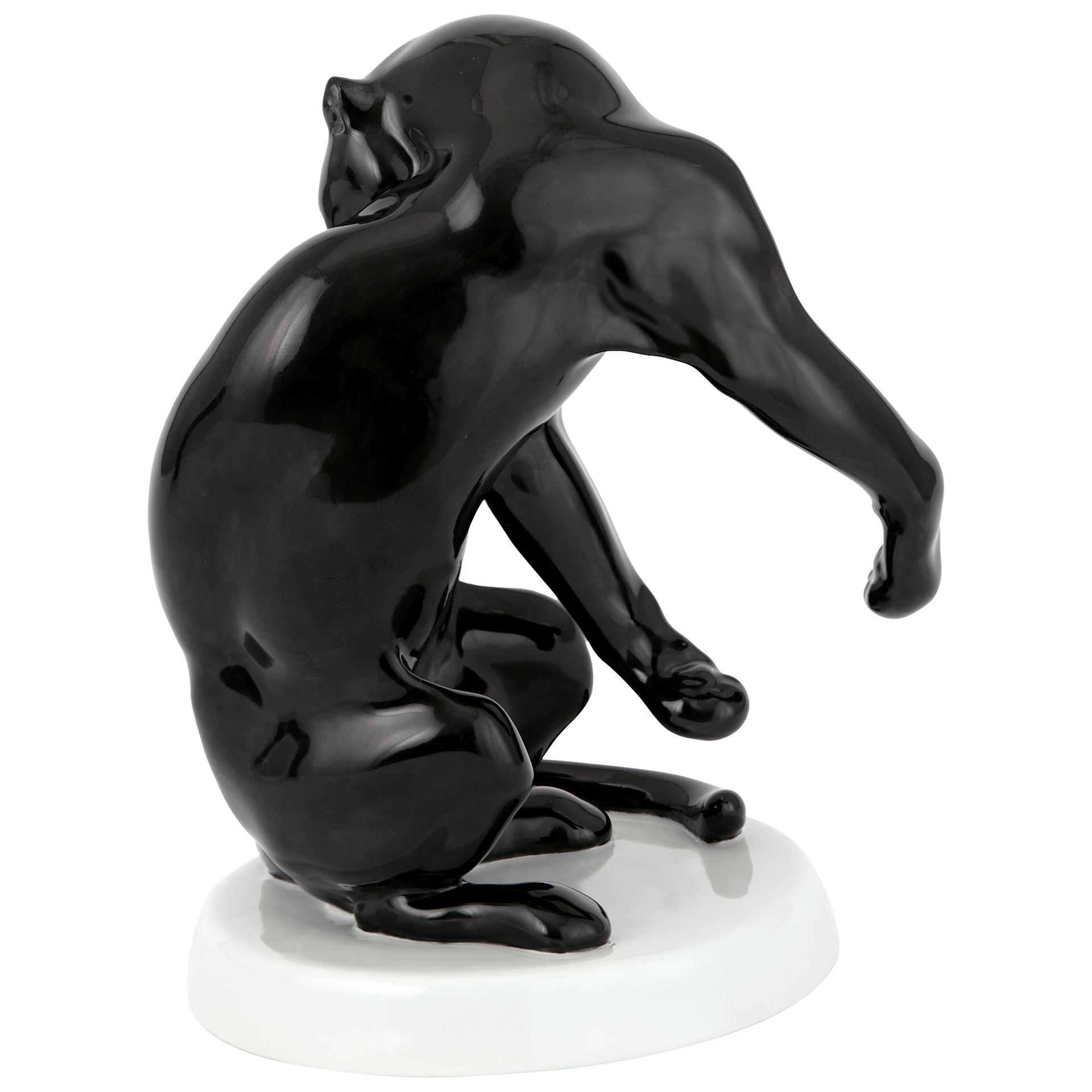 Einzelfigur Panther schwarz staffiert, H 17 cm | Meissen Figuren Individuell