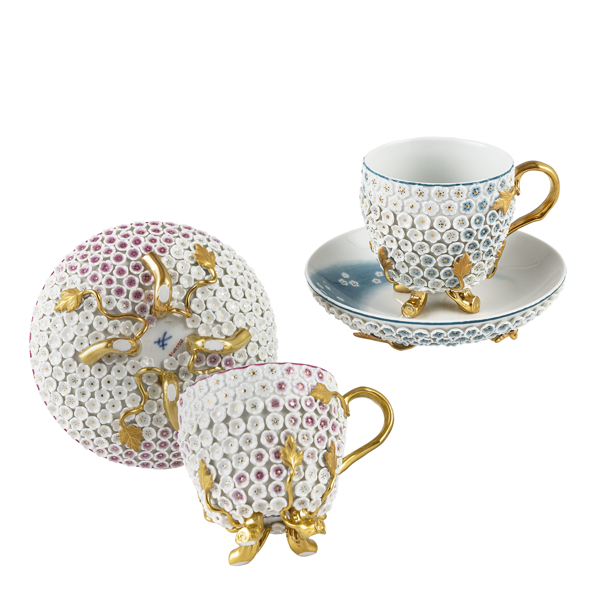 Schneeballblütenset in Pink und Blau, Lim. 25 | Meissen Limitierte Meisterwerke