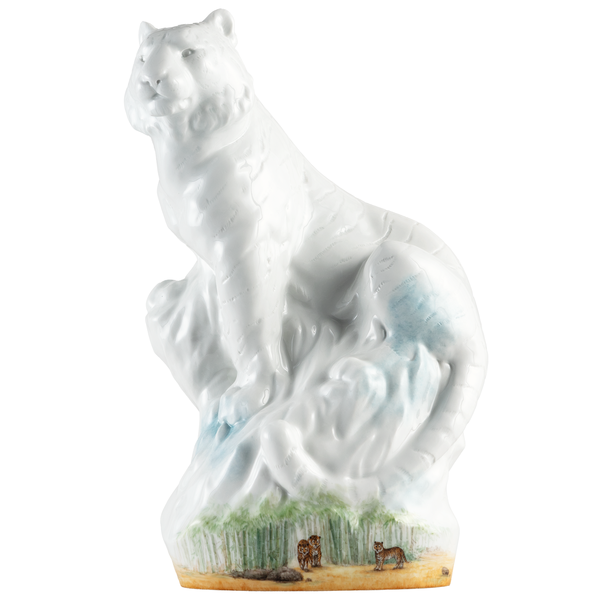 Einzelfigur Tiger, Savanne, H 33 cm | Meissen Figuren Individuell