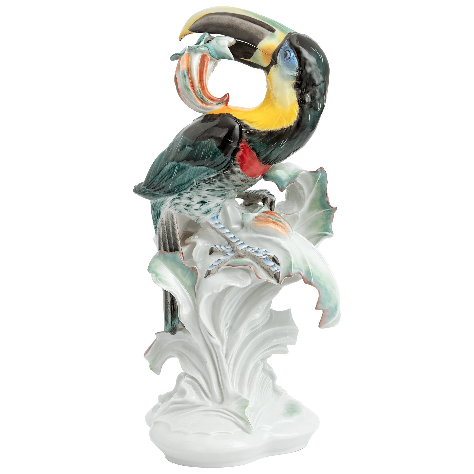 Einzelfigur Pfefferfresser farbig staffiert, H 47 cm | Meissen Figuren Individuell
