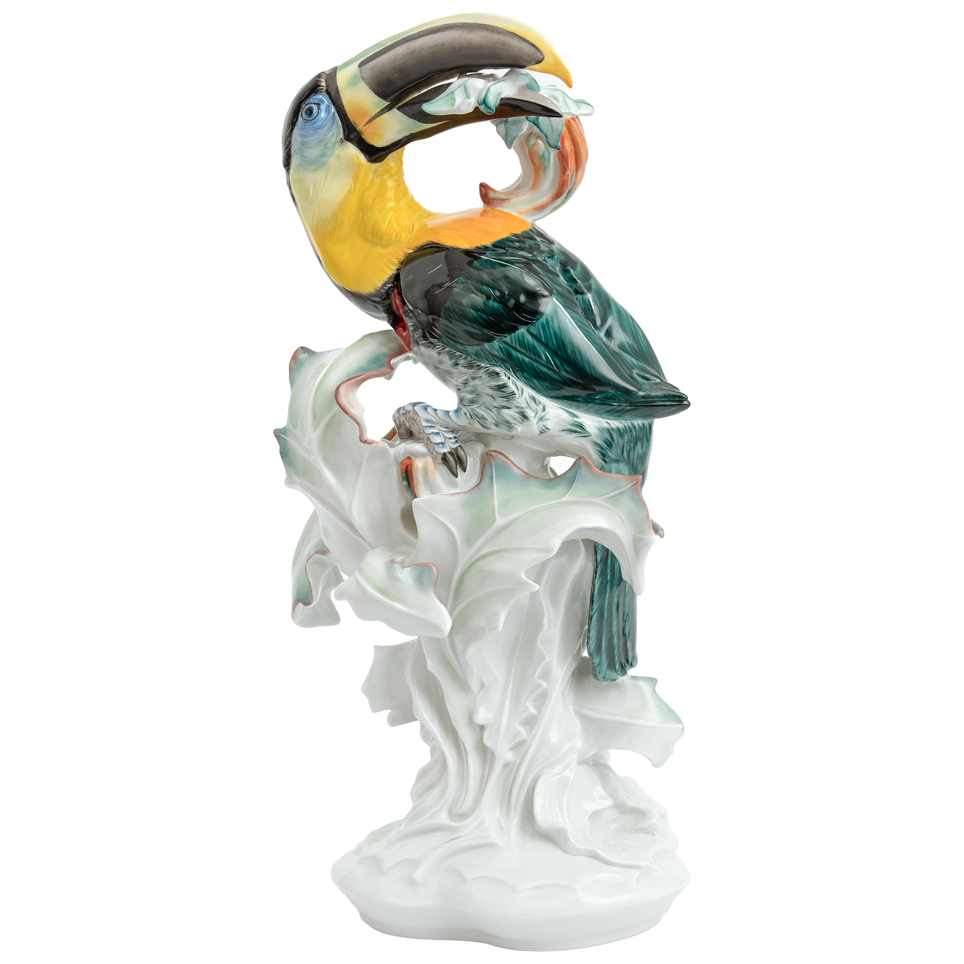 Einzelfigur Pfefferfresser farbig staffiert, H 47 cm | Meissen Figuren Individuell