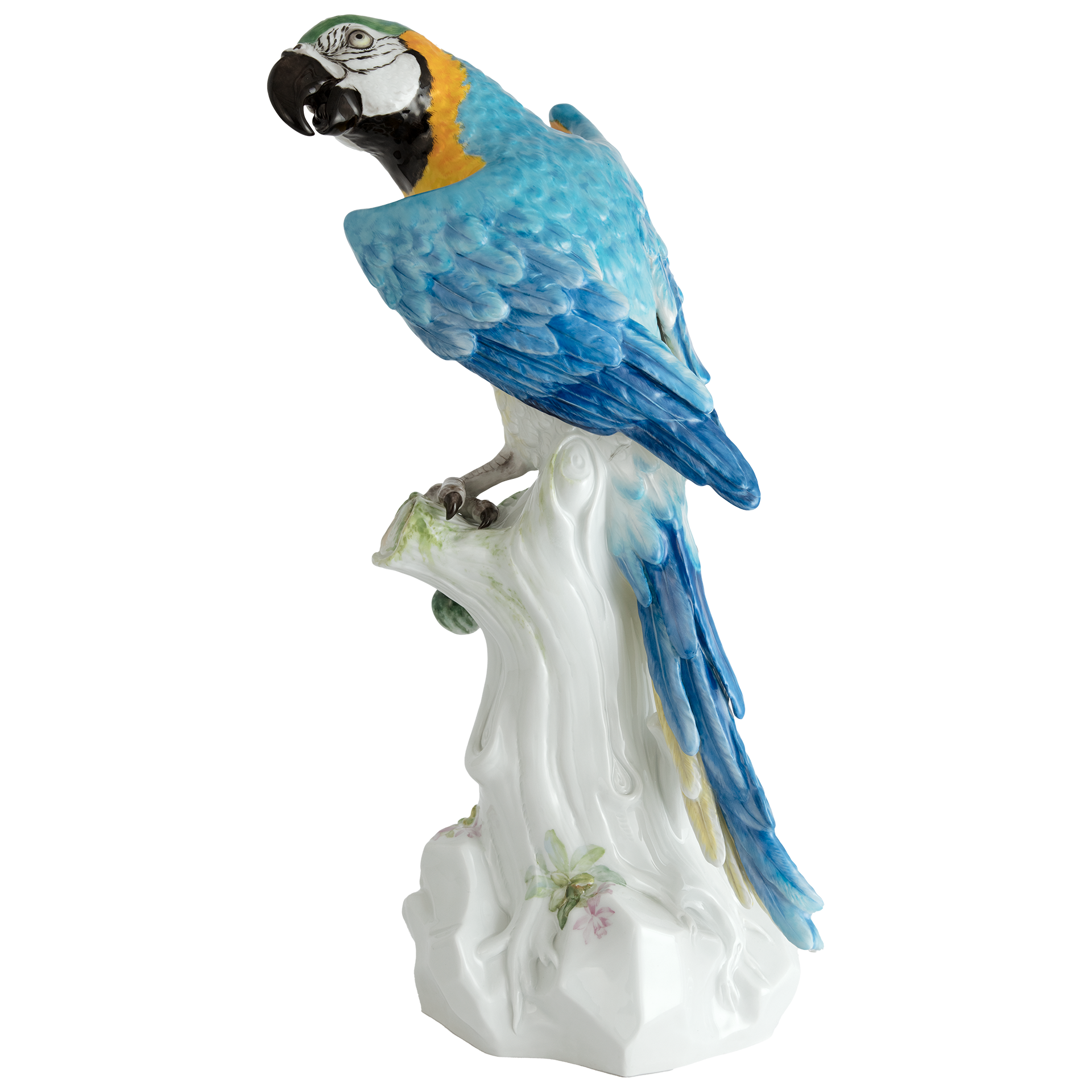Einzelfigur, Ara blau staffiert, H 42 cm | Meissen Figuren Individuell