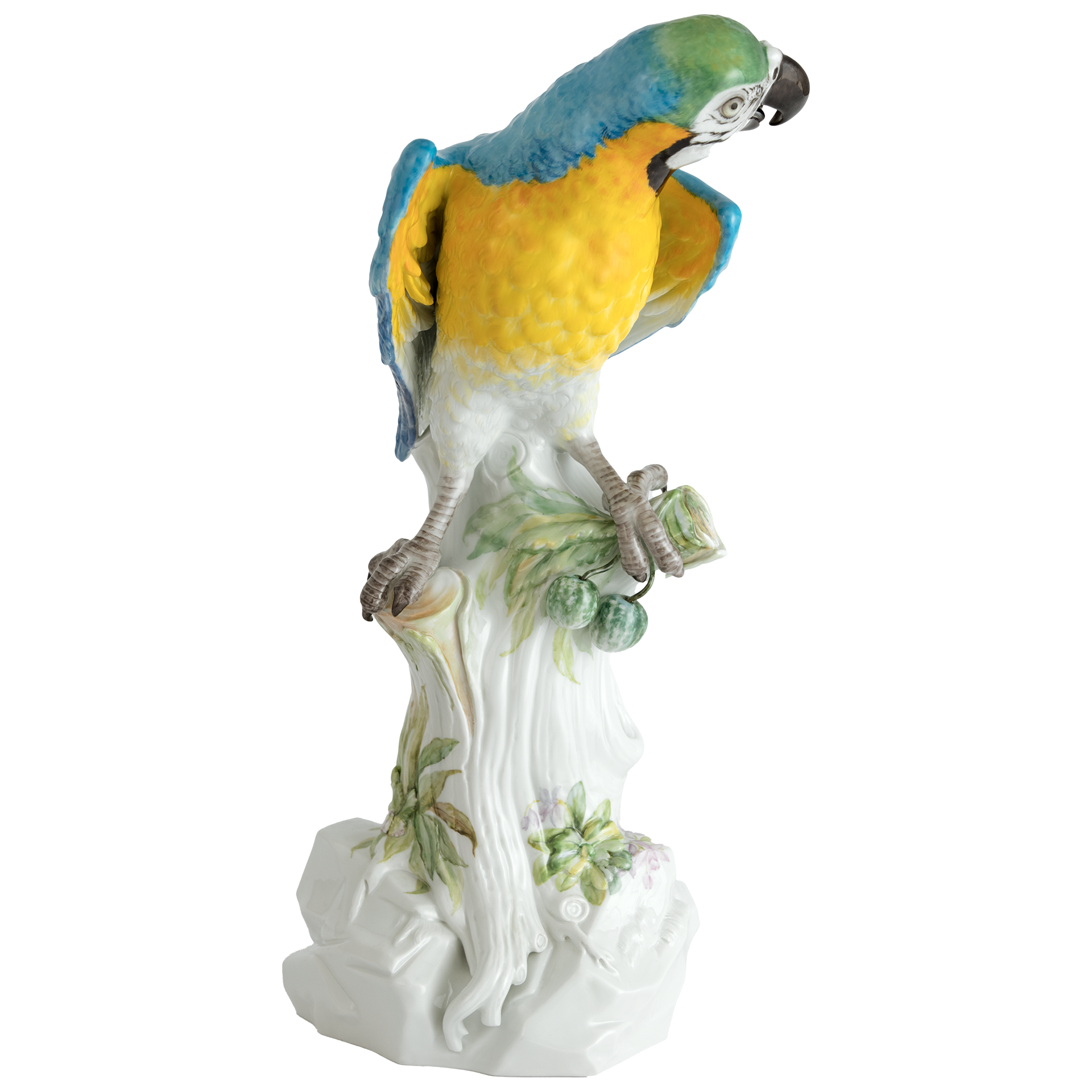 Einzelfigur, Ara blau staffiert, H 42 cm | Meissen Figuren Individuell
