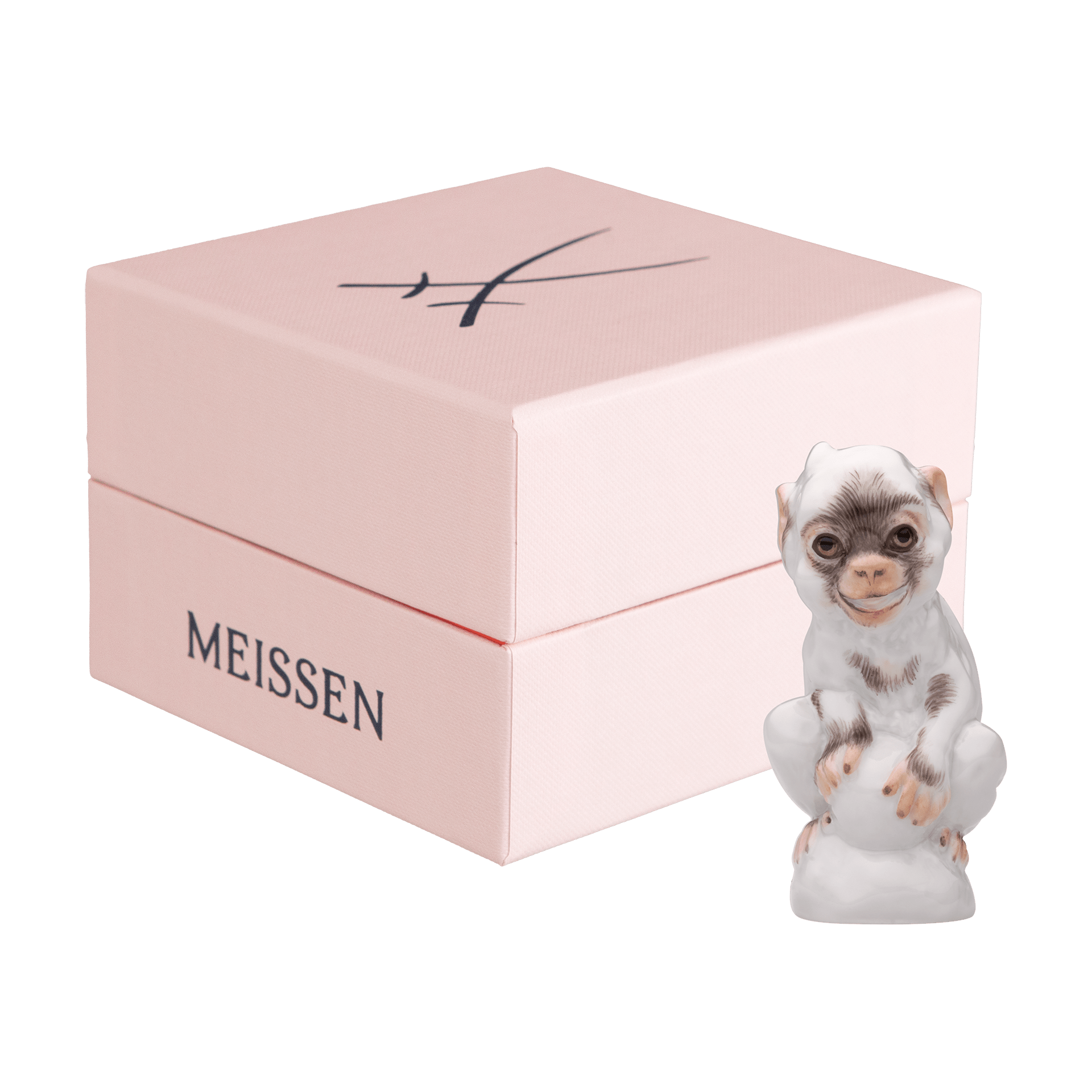 Affe, Bunt staffiert, leicht, H 6 cm | Meissen Figuren - Edition Tierkinder 900600 - 78002 - Meissen Weimar