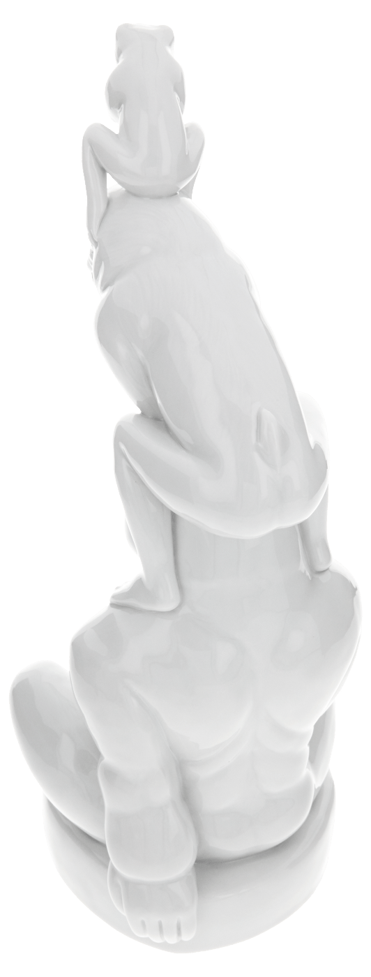 Affengruppe Drei Affen, klein, Weiß, H 22 cm | Meissen Einzelplastik 000001 - 78328 - Meissen Weimar