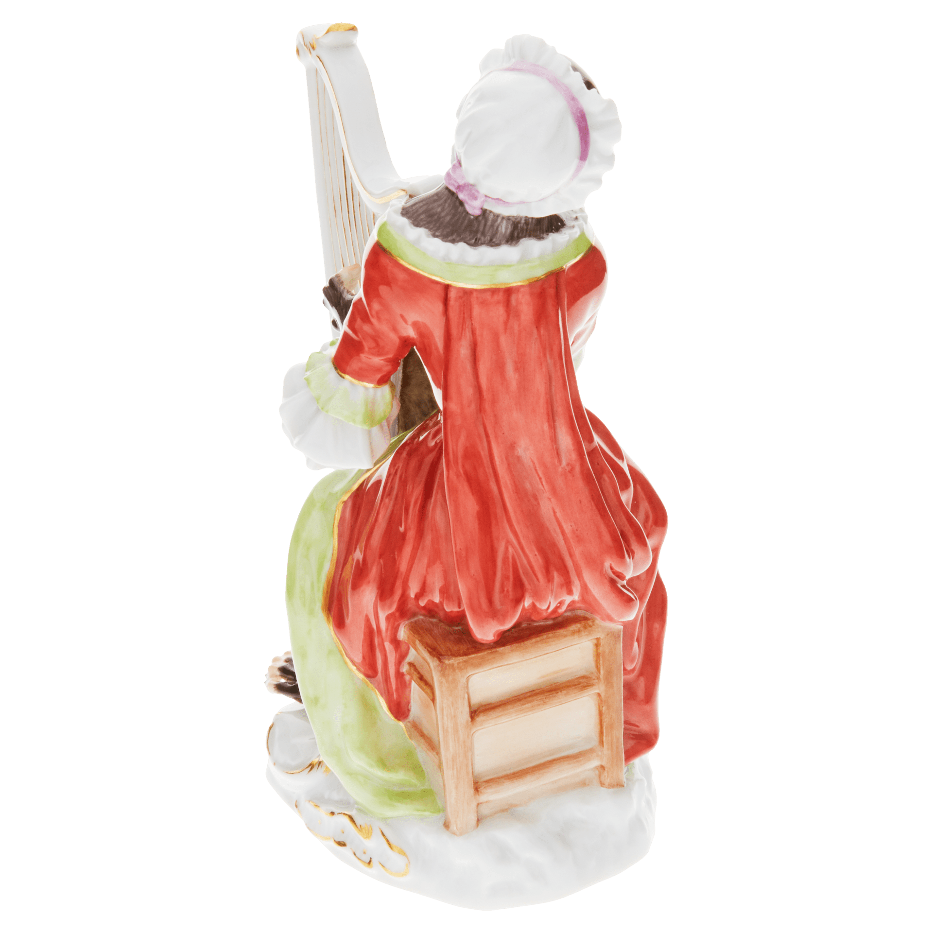 Affenkapelle Harfenistin, H 12 cm | Meissen Porzellan 90C300 - 60021 - Meissen Weimar
