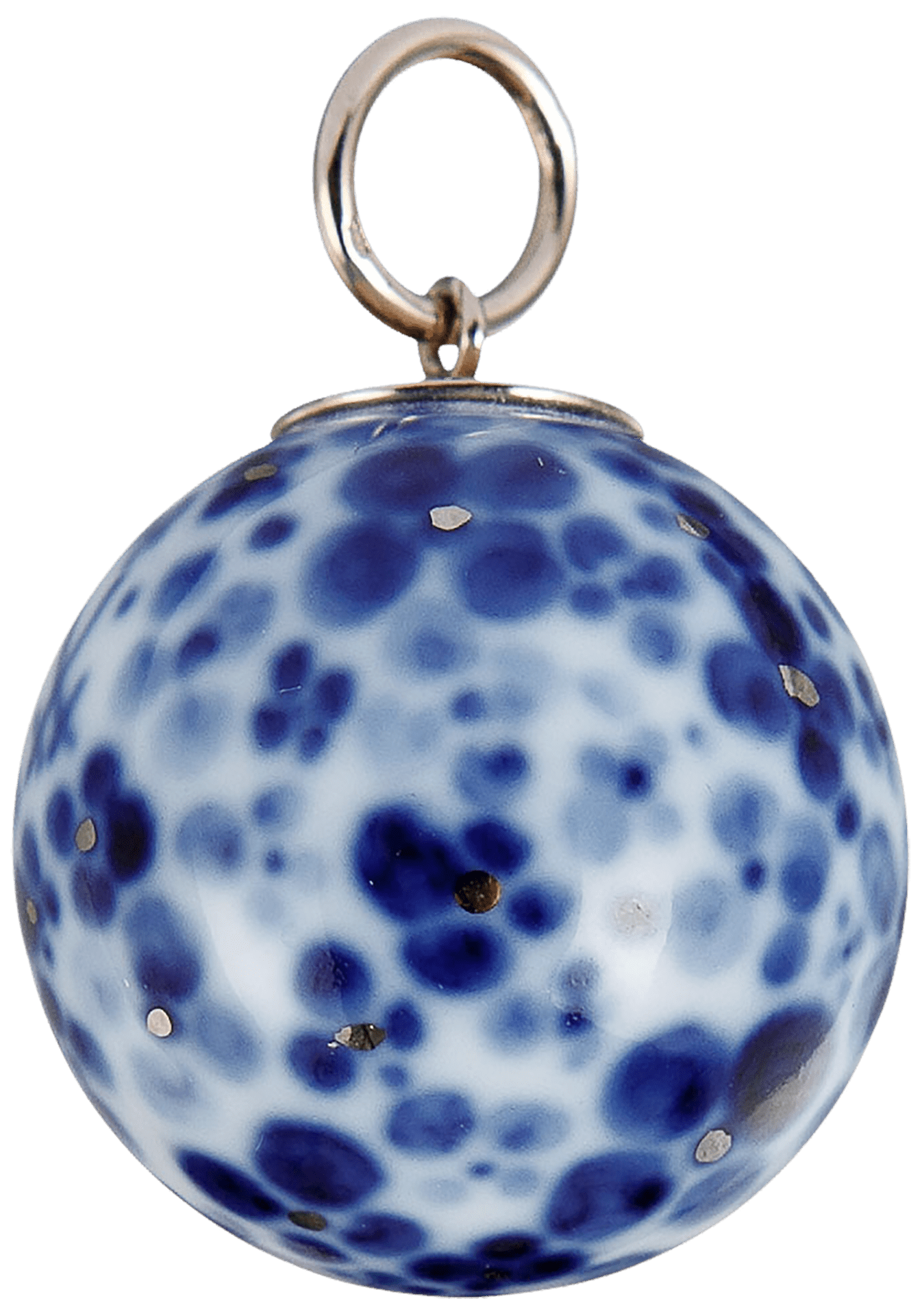 Anhänger "Boule" Blaue gestreute Blümchen mit Platinpunkten, Ø 2,1 cm | Meissen Boule MPJ20HSB0469 - Meissen Weimar