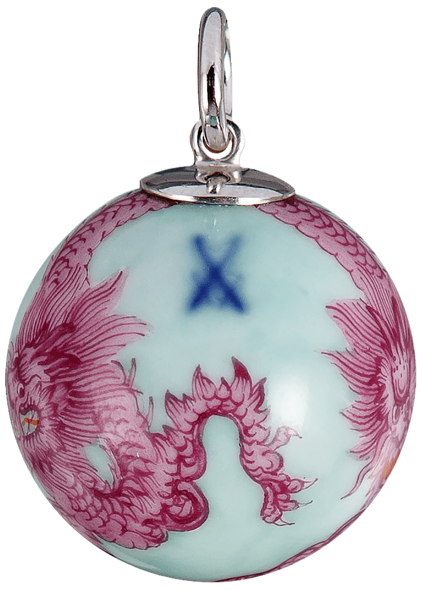 Anhänger Boule Ming - Drachen Purpur Ø 2,2 cm | Meissen Porzellananhänger 97c011-55m33 - Meissen Weimar