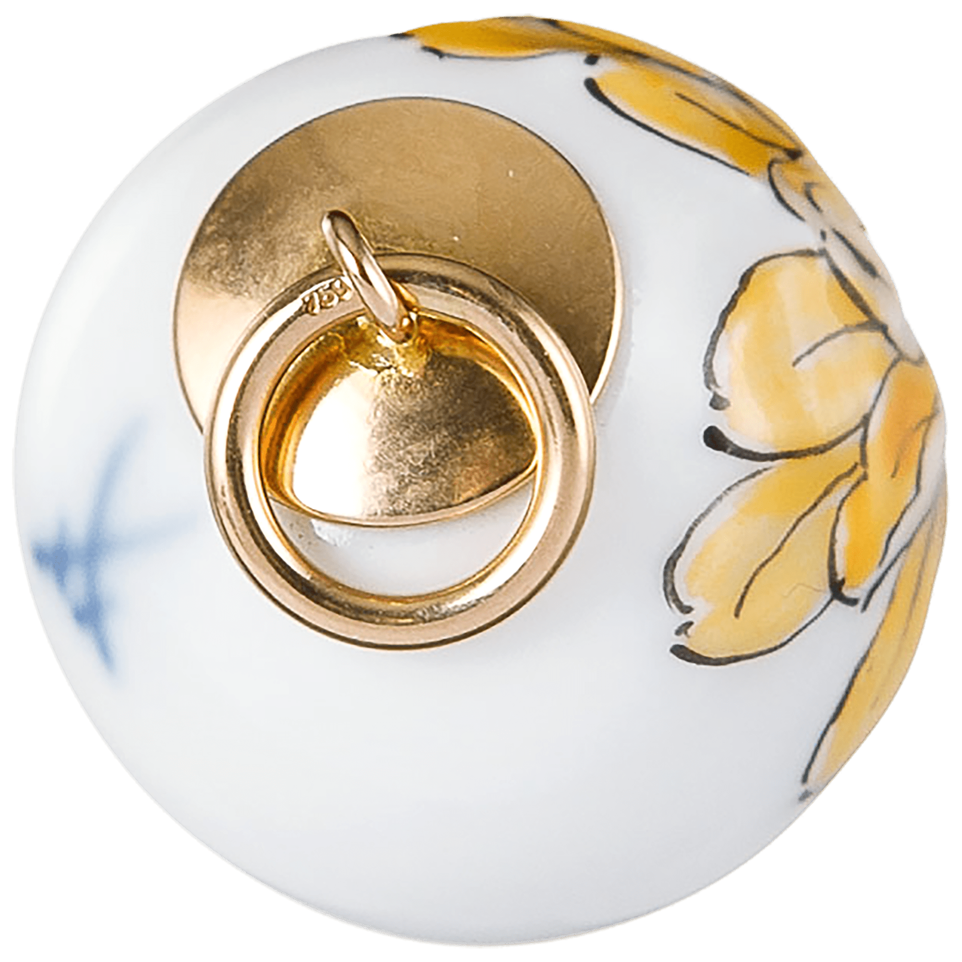 Anhänger "Boule" Tuberose Relief in Gelb, Ø 1,9 cm | Meissen Anhänger MPJ20TR03110 - Meissen Weimar
