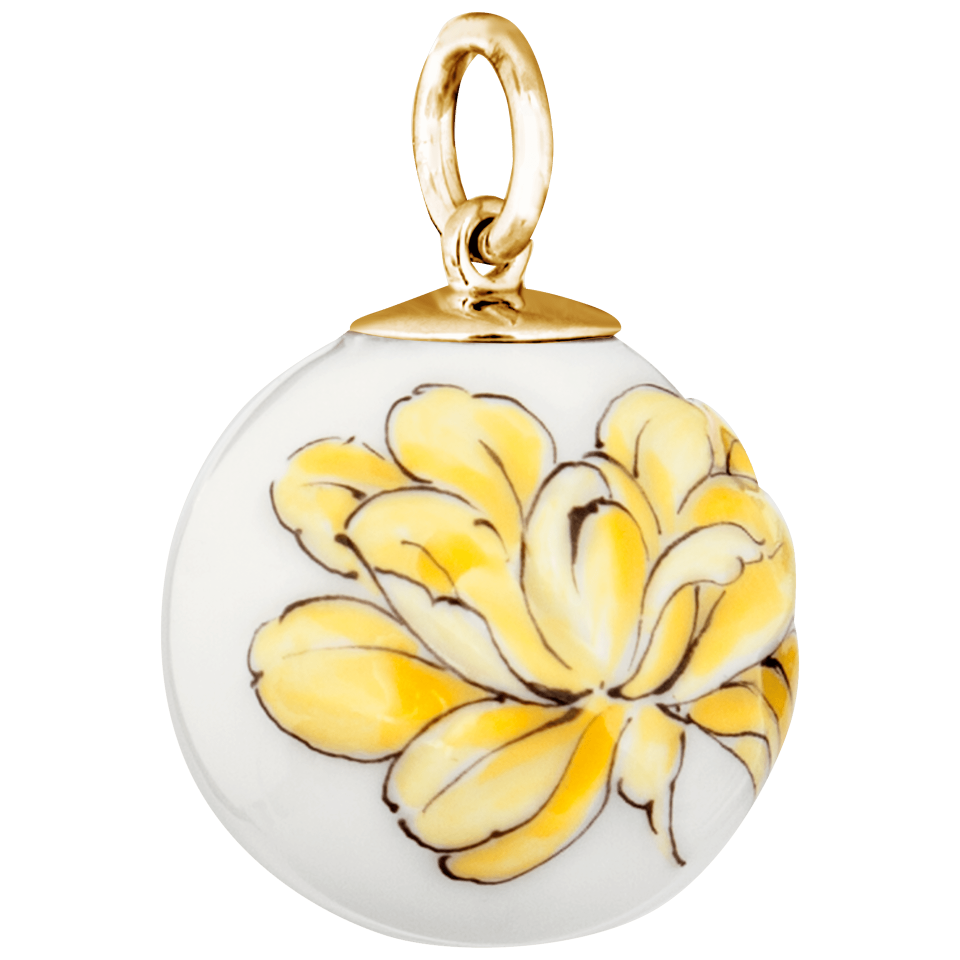 Anhänger "Boule" Tuberose Relief in Gelb, Ø 1,9 cm | Meissen Anhänger MPJ20TR03110 - Meissen Weimar