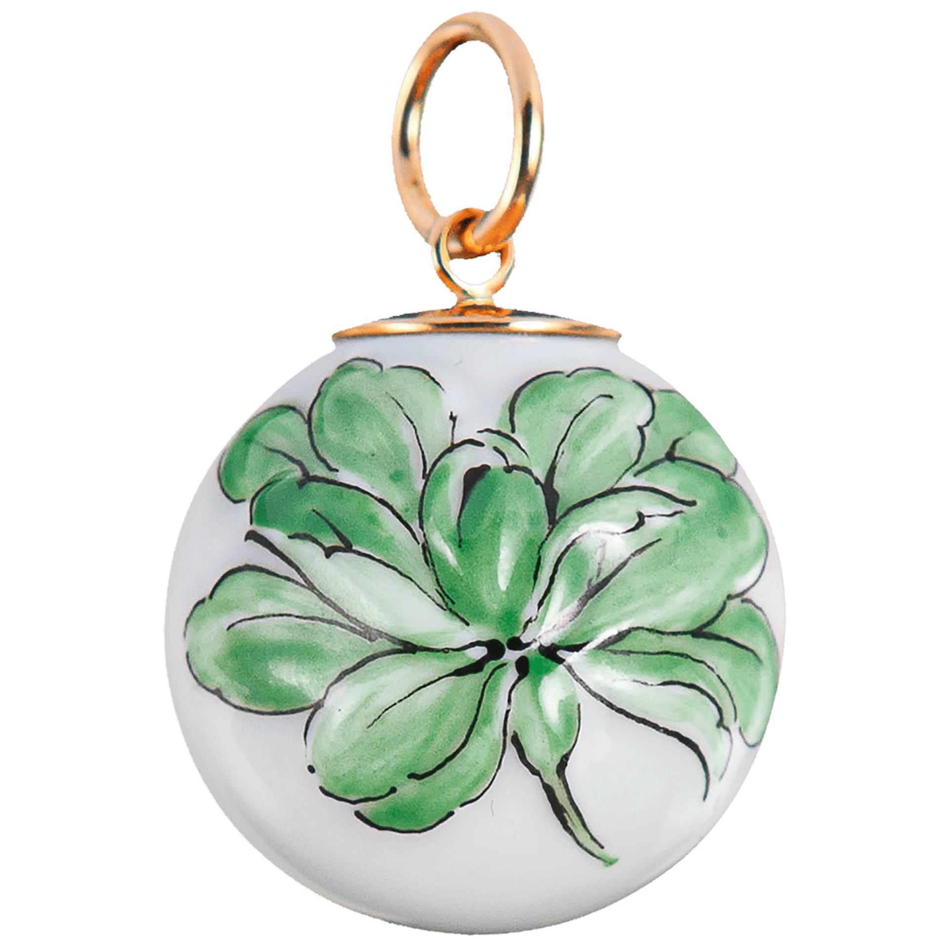 Anhänger "Boule" Tuberose Relief in Grün, Ø 1,9 cm | Meissen Kollektion Boule MPJ20TR03200 - Meissen Weimar