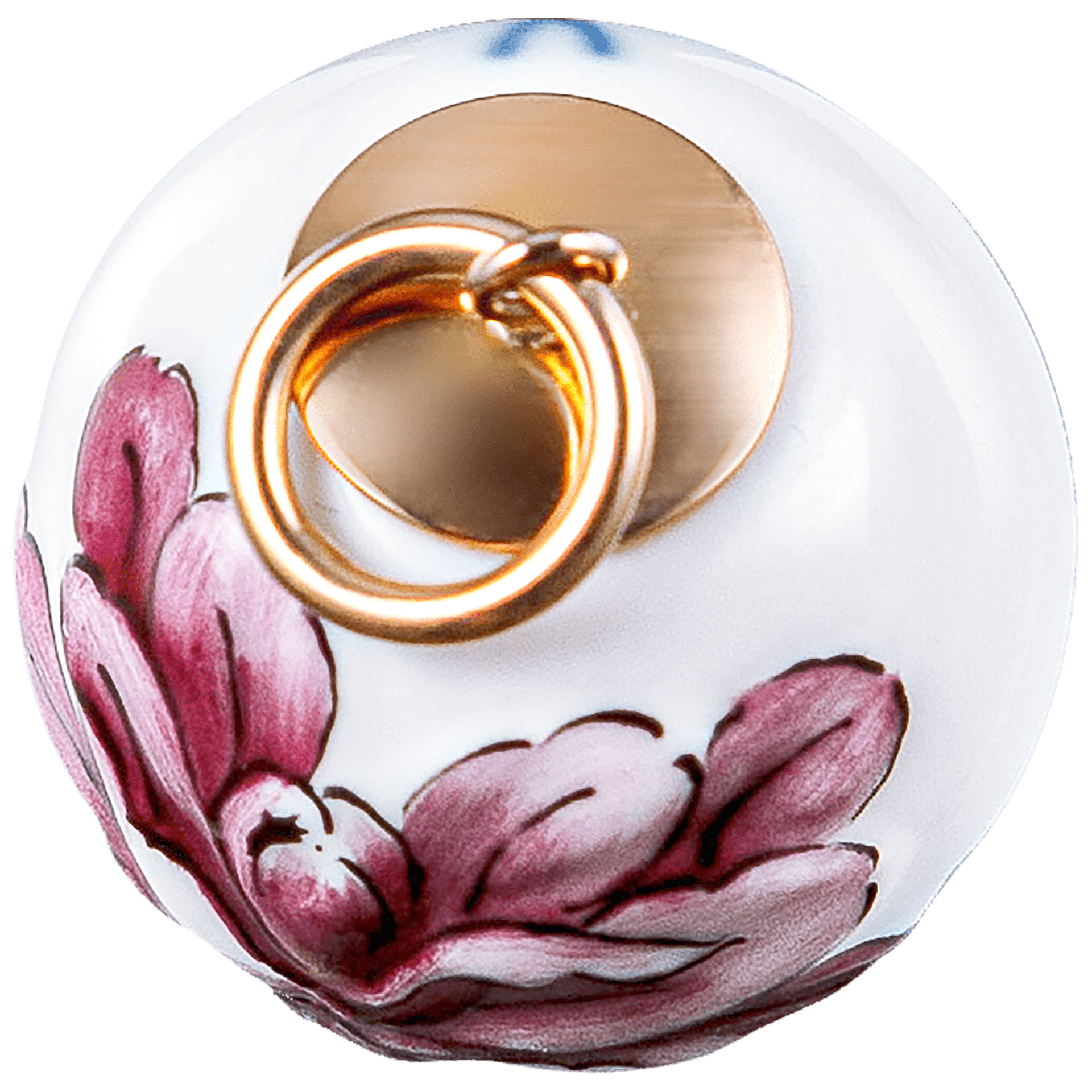 Anhänger "Boule" Tuberose Relief in Purpur, Ø 1,9 cm | MPJ20TR03500 - Meissen Weimar