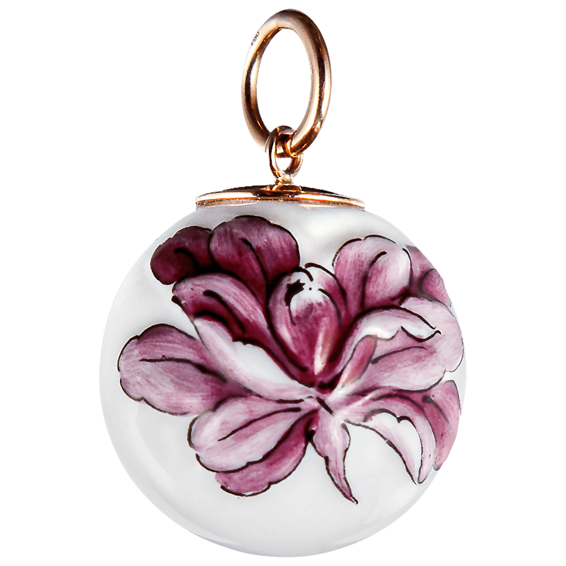 Anhänger "Boule" Tuberose Relief in Purpur, Ø 1,9 cm | MPJ20TR03500 - Meissen Weimar