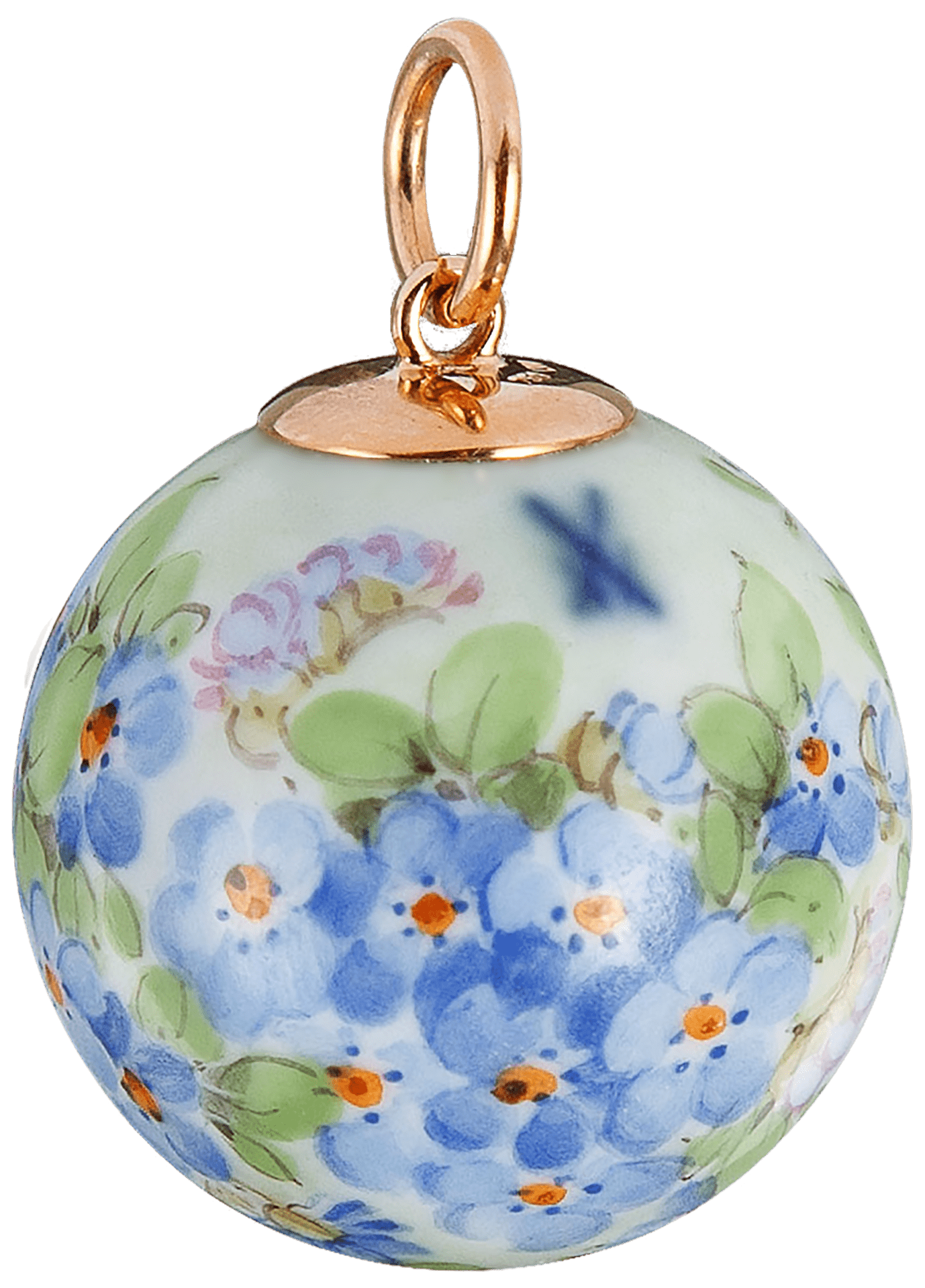 Anhänger Boule Vergissmeinnicht, Ø 2,1 cm | Meissen Porzellananhänger 97c022-55m34 - Meissen Weimar