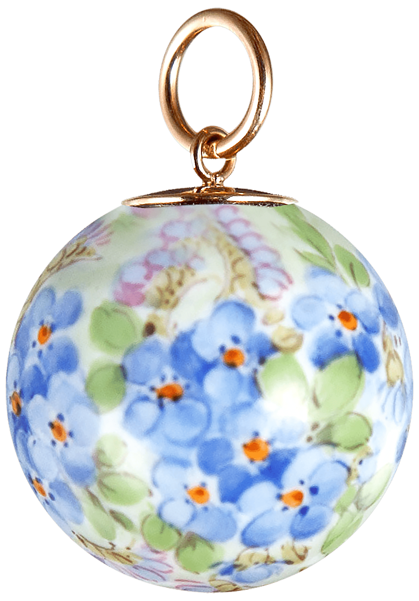 Anhänger Boule Vergissmeinnicht, Ø 2,1 cm | Meissen Porzellananhänger 97c022-55m34 - Meissen Weimar