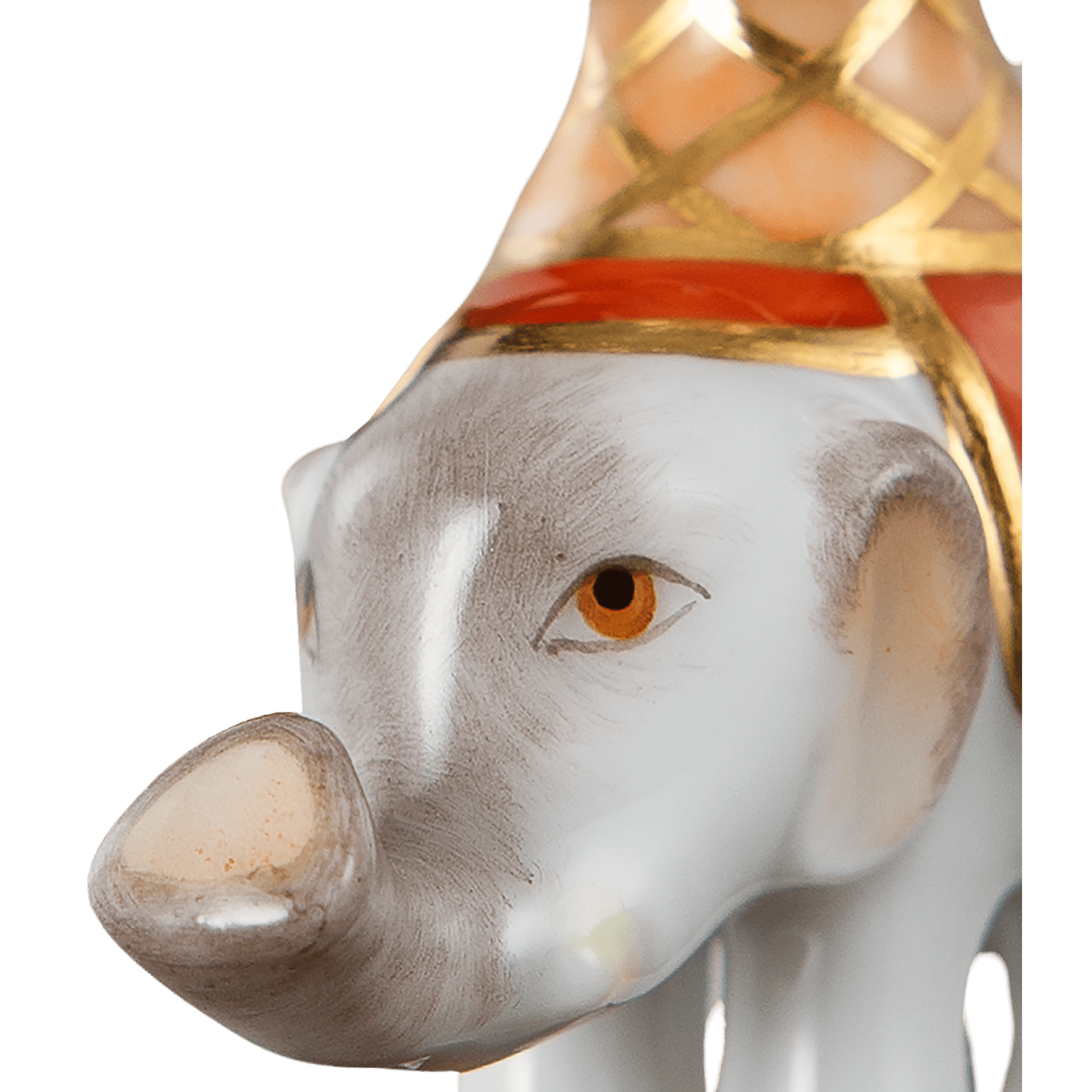 Anhänger Elefant Decke Rot, H 3,4 cm | Meissen Miniaturen 90A296 - 78M08 - Meissen Weimar