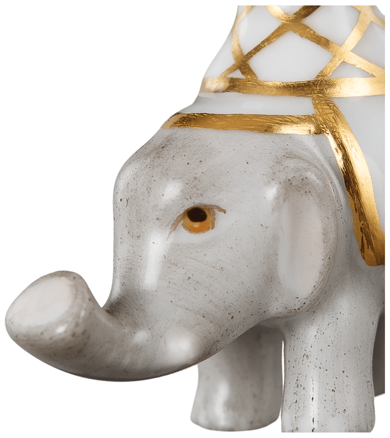 Anhänger Elefant Decke Weiß, H 3,4 cm | Meissen Porzellananhänger 90a299 - 78m08 - Meissen Weimar