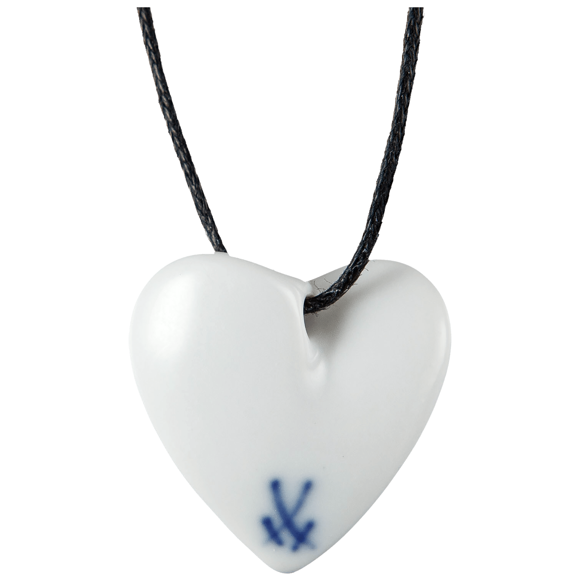 Anhänger "Geschwungenes Herz" mit Datum in Platin, einzeilig, 2,5 x 2,5 cm | Meissen Schmuck Individuell 71A141-71000 - Meissen Weimar