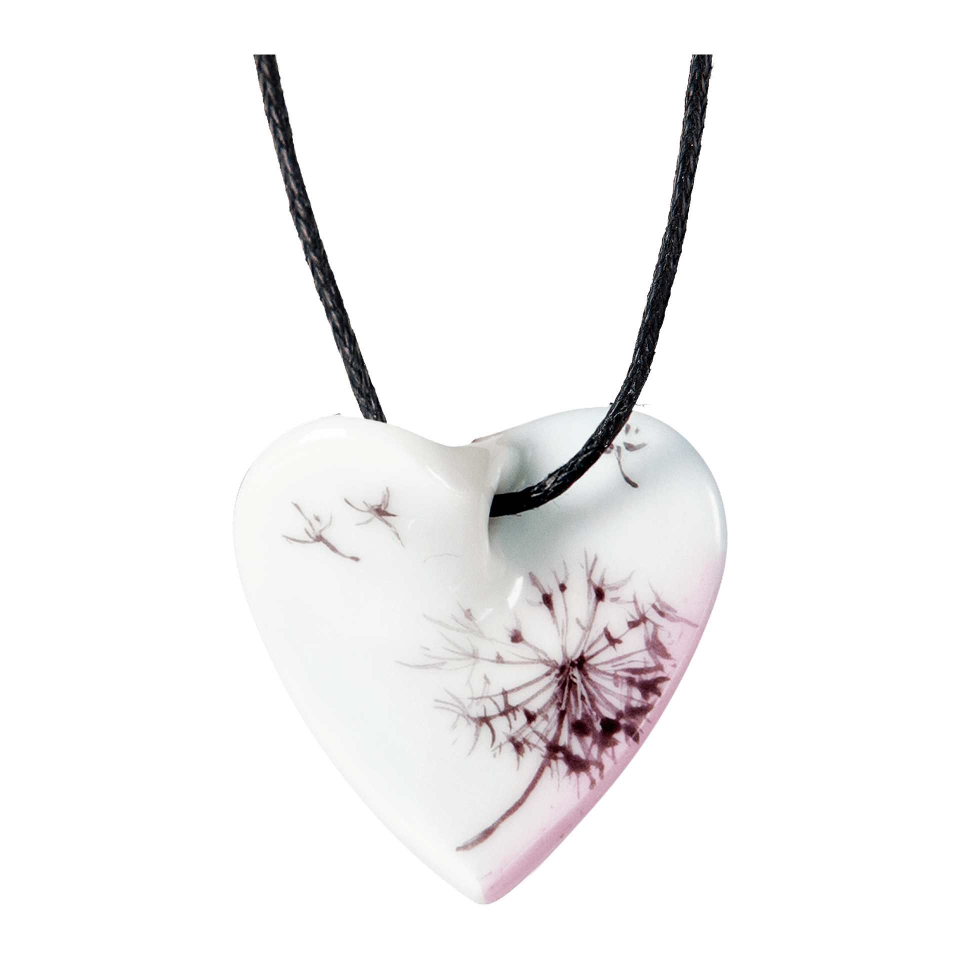 Anhänger "Geschwungenes Herz", Pusteblume, 2,5 x 2,5 cm | Meissen Herz Collection MPJ20HES2070 - Meissen Weimar