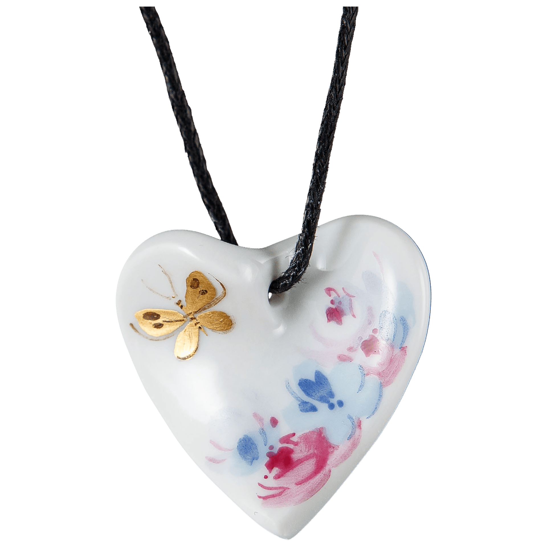 Anhänger "Geschwungenes Herz", Schmetterlingswiese, 2,5 x 2,5 cm | Meissen Anhänger MPJ20HES2080 - Meissen Weimar