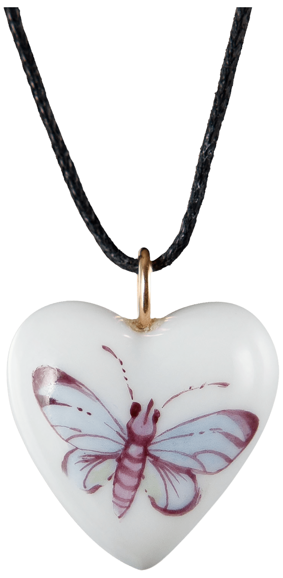 Anhänger Herz blauer Schmetterling L 2,4 cm | Meissen Porzellananhänger 25a047-71m02 - Meissen Weimar