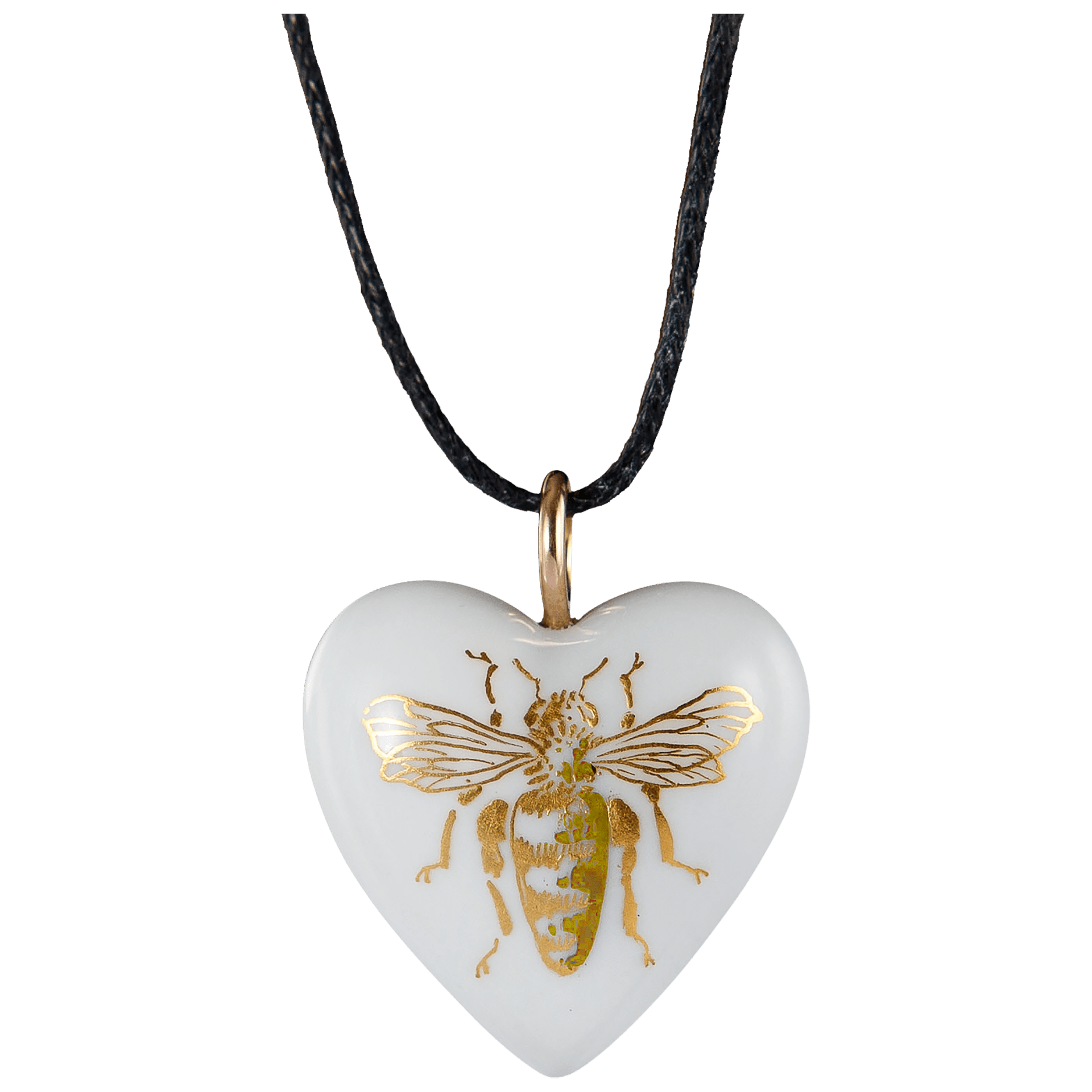 Anhänger Herz groß Öse Roségold, Biene, 2,4 x 2 cm | Meissen Jewellery 71A168 - 71M02 - Meissen Weimar