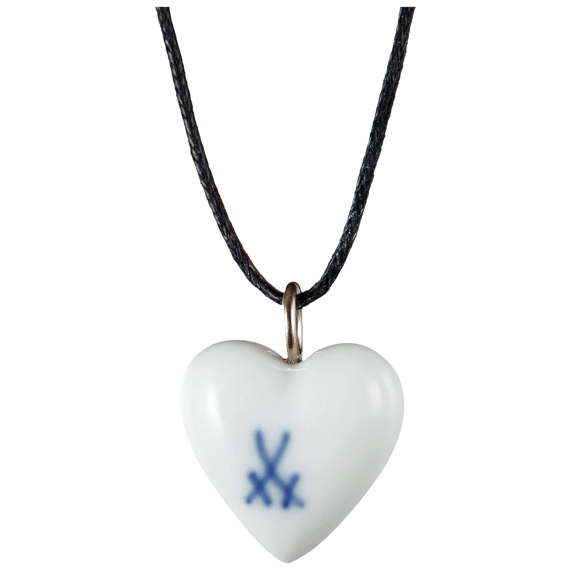 Anhänger "Herz Größe M", blauer Schmetterling, 2,2 x 1,8 cm | Meissen Porzellan - Schmuck - Kollektion MPJ20HED2371 - Meissen Weimar