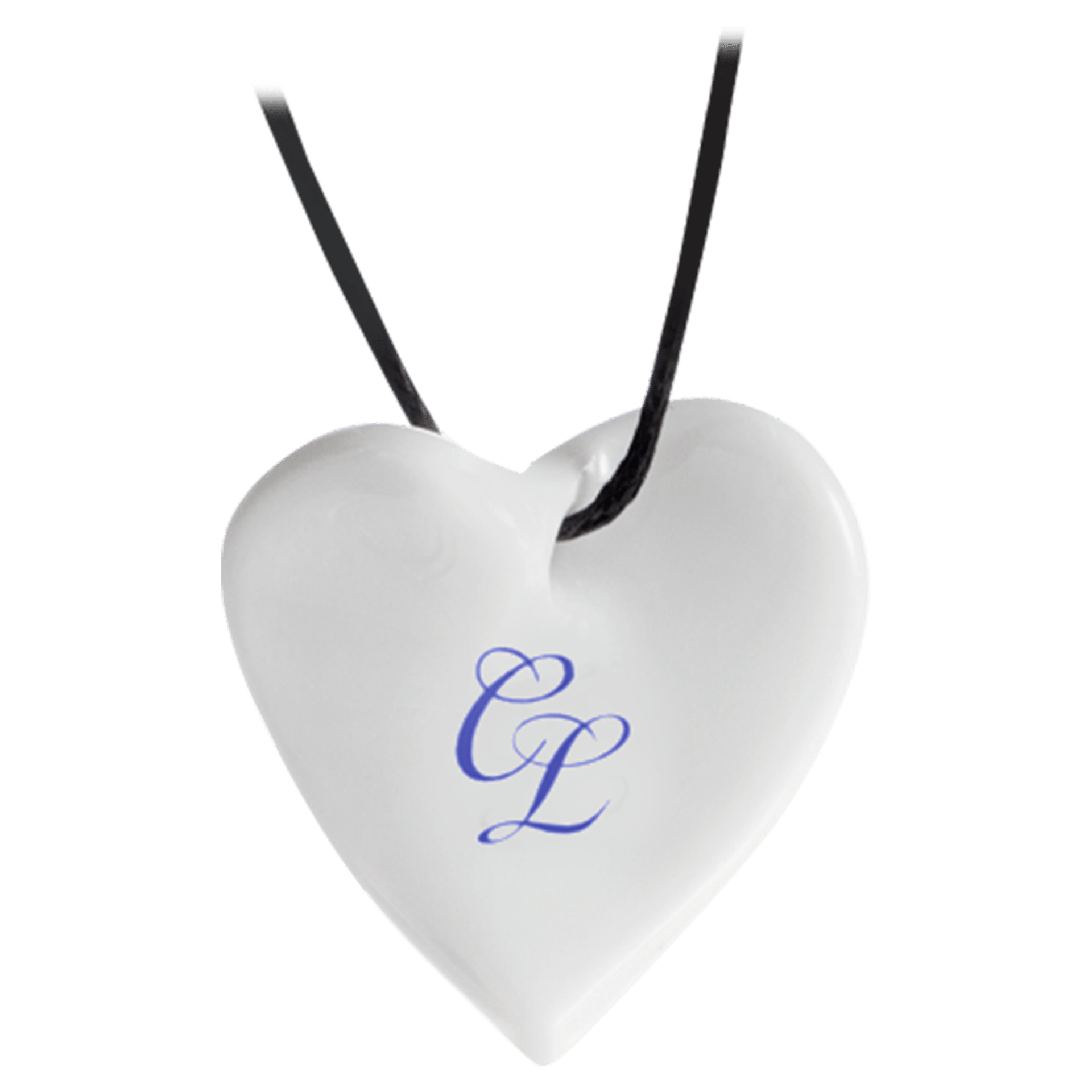 Anhänger Herz mit Monogramm in Kobaltblau, 2,5 cm | Meissen Porzellananhänger 97b201-71000 - Meissen Weimar