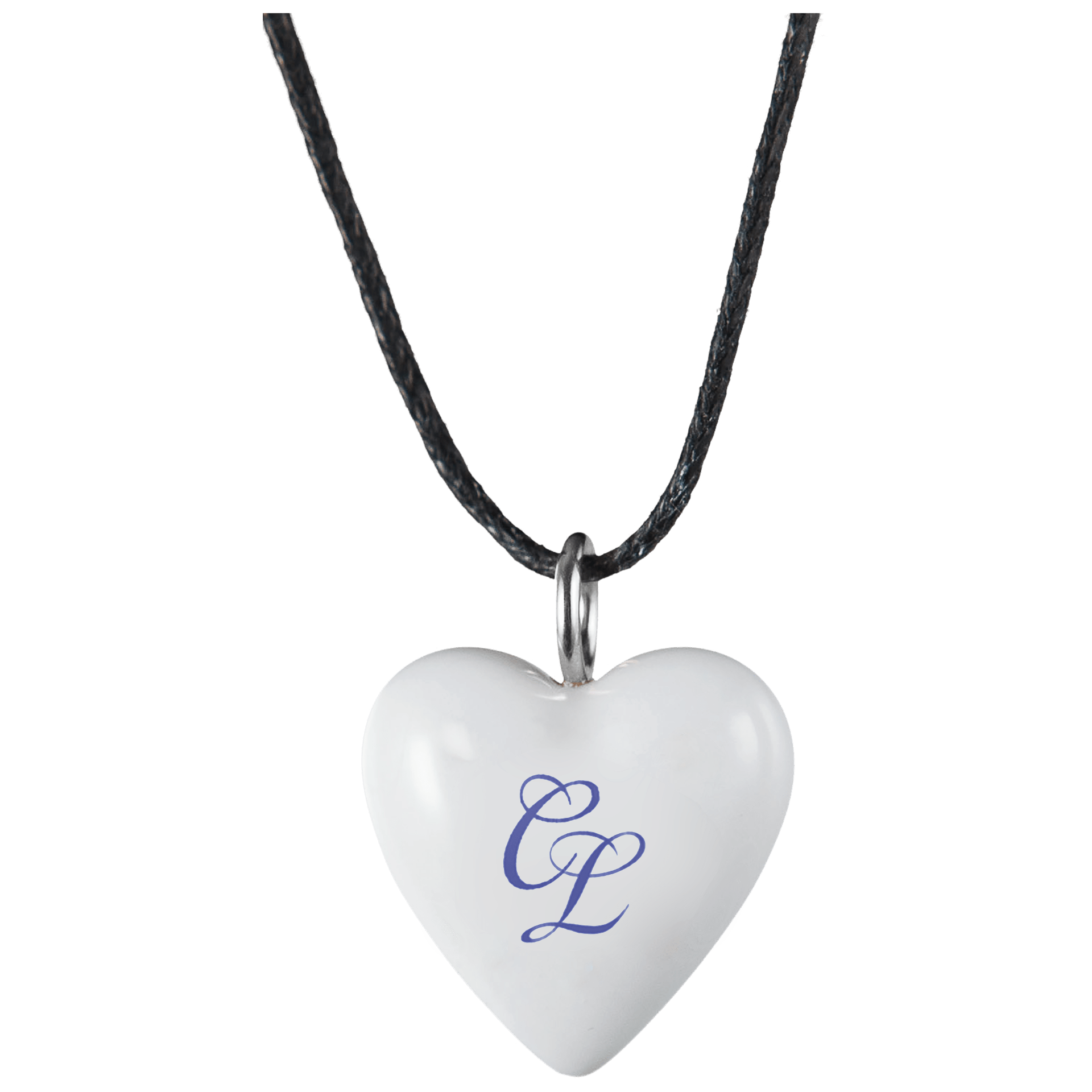 Anhänger Herz Monogramm Kobaltblau, H 2,2 cm | Meissen Porzellananhänger 97b201-71m03 - Meissen Weimar