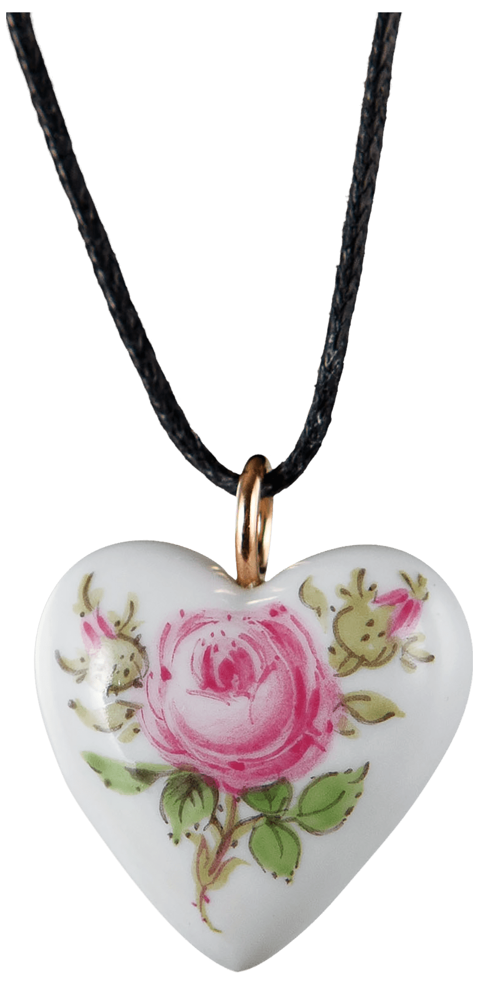 Anhänger Herz Porzellan Rose L, H 2,4 cm | Meissen Porzellananhänger 020101-71m02 - Meissen Weimar