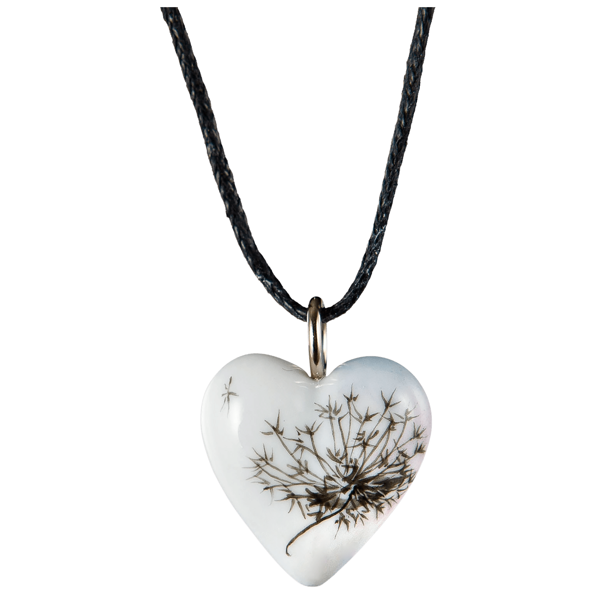 Anhänger Herz Pusteblume, Porzellan, H 2.2 cm | Meissen Porzellananhänger 61a115-71m03 - Meissen Weimar