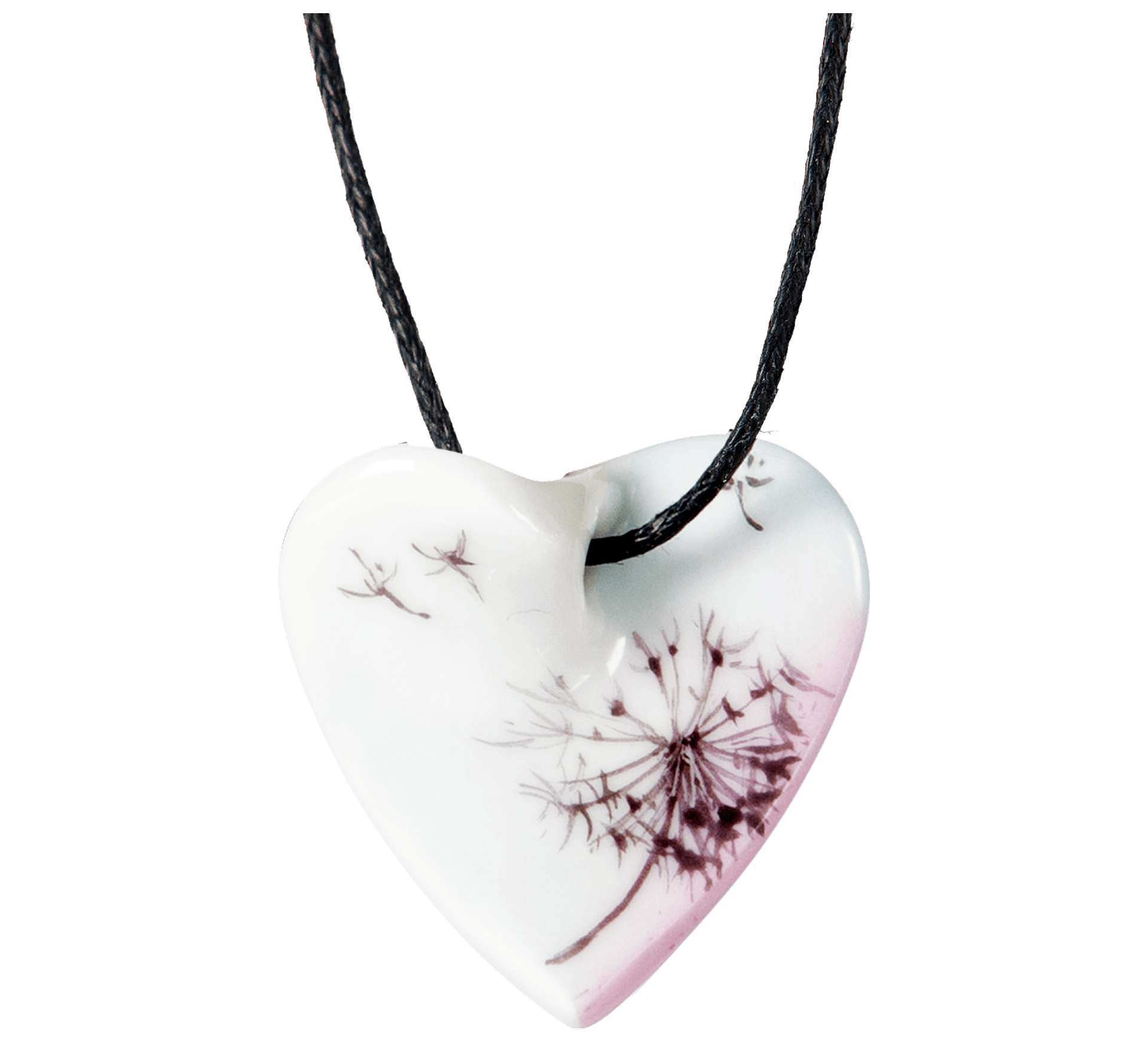 Anhänger Herz Pusteblume, Porzellan, H 2,5 cm | Meissen Porzellananhänger 61a115-71000 - Meissen Weimar