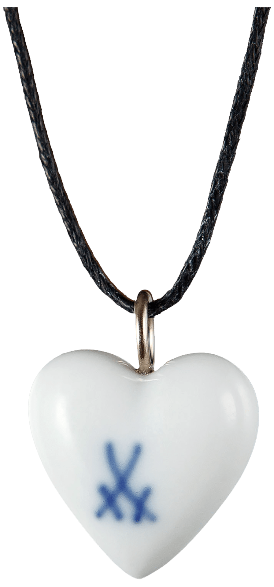 Anhänger Herz, Wilder Mohn, H 2,2 cm | Meissen Porzellananhänger 615201-71m04 - Meissen Weimar