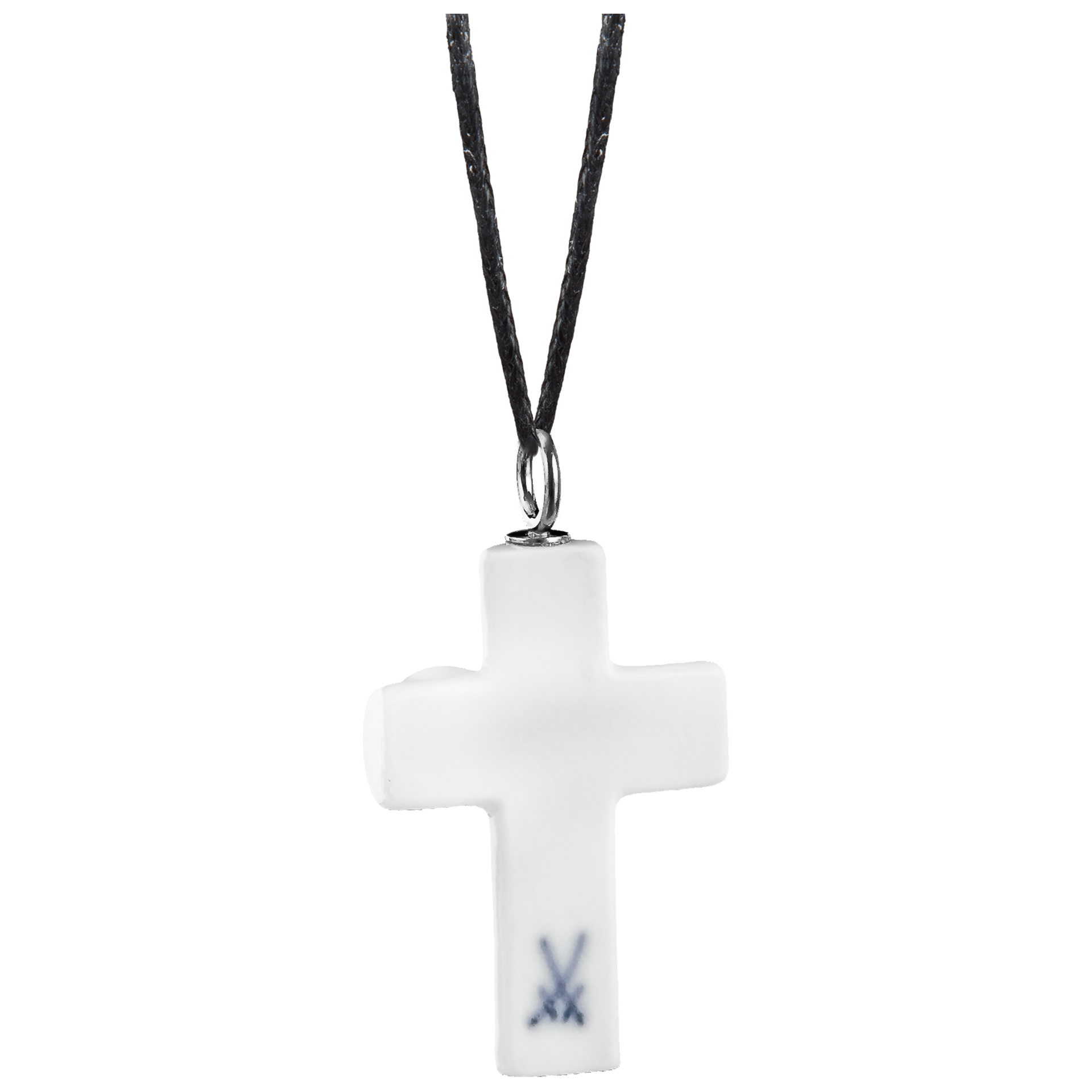 Anhänger Kreuz Schmetterling in Weiß, 750 Weißgold | Meissen Schmuck - Kollektion MPJ20KRB0221 - Meissen Weimar