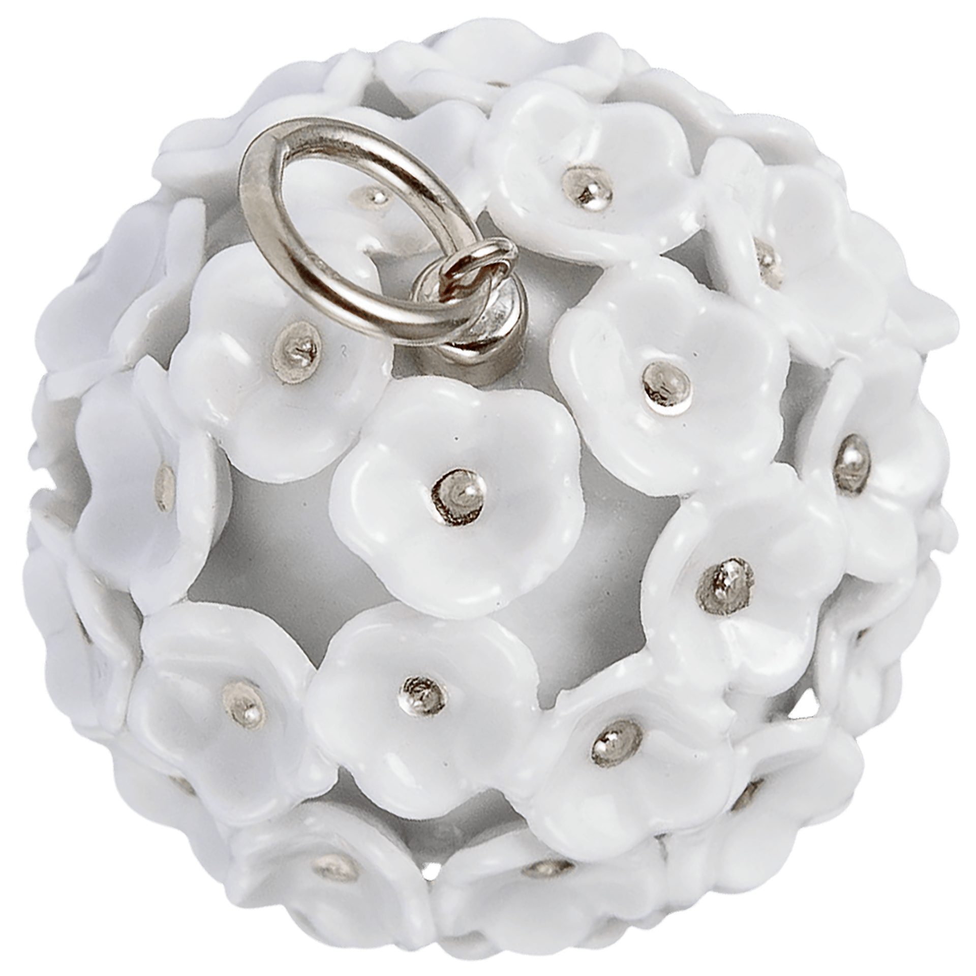 Anhänger Schneeballblüte Weiß, Blütenstempel Platin staffiert, Ø 2,8 cm | Meissen Schneeballblüte MPJ20BL00400 - Meissen Weimar