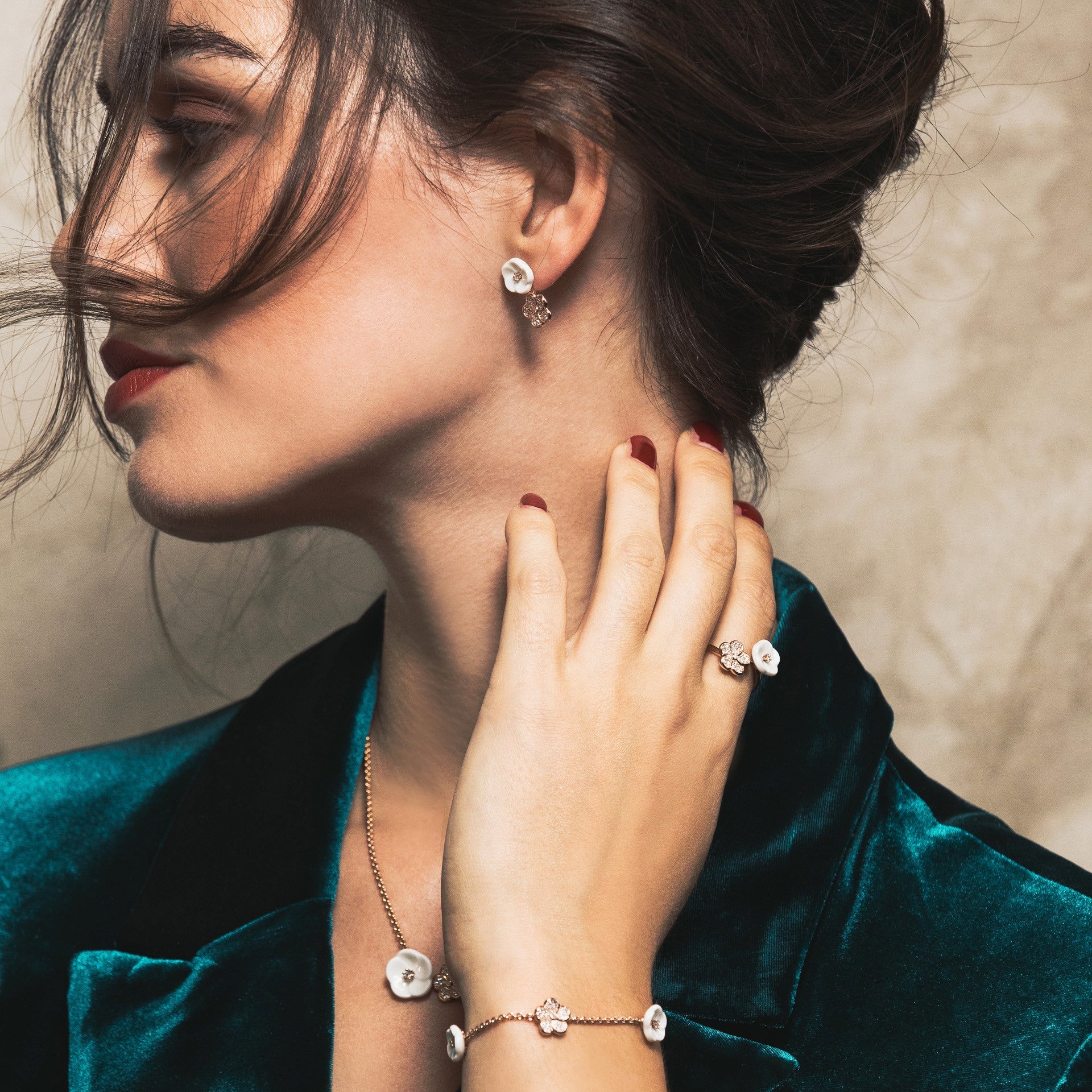 Armband Royal Blossom Pavé, Roségold 750, 19 cm | Meissen Royal Blossom Collection mpj30bl175c19 - Meissen Weimar