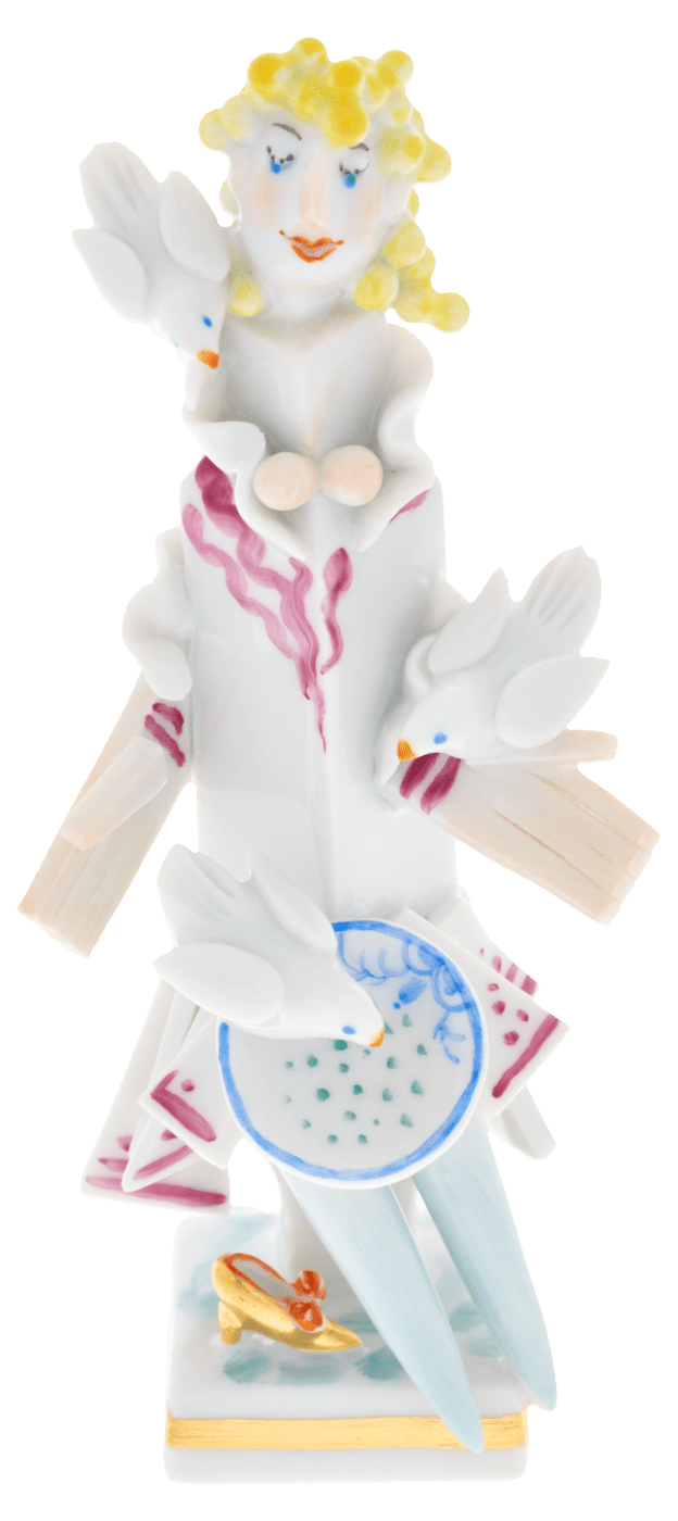 Aschenputtel, Bunt und gold staffiert, H 10 cm | Meissen Miniaturfiguren - Edition 900300 - 83231 - Meissen Weimar