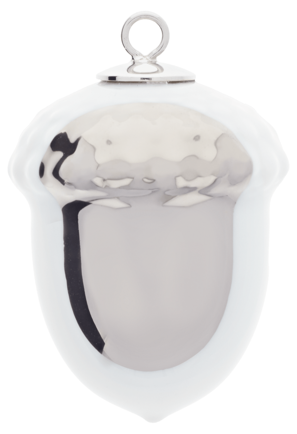 Baumschmuck Eichel, Platinpunkt, H 4,4 cm | Meissen Zweigschmuck Weihnachtskollektion 99A534 - 83M40 - Meissen Weimar