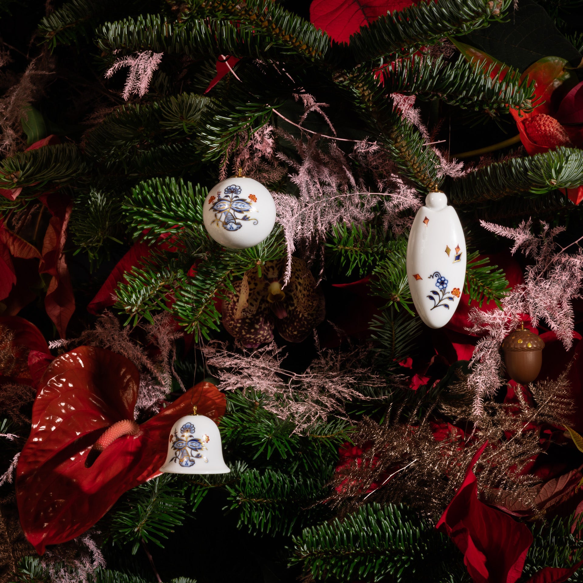 Baumschmuck Ellipse No. 41 Noble Blue, H 9.5 cm | Meissen No. 41 Noble Blue 803490 - 55m52 - Meissen Weimar