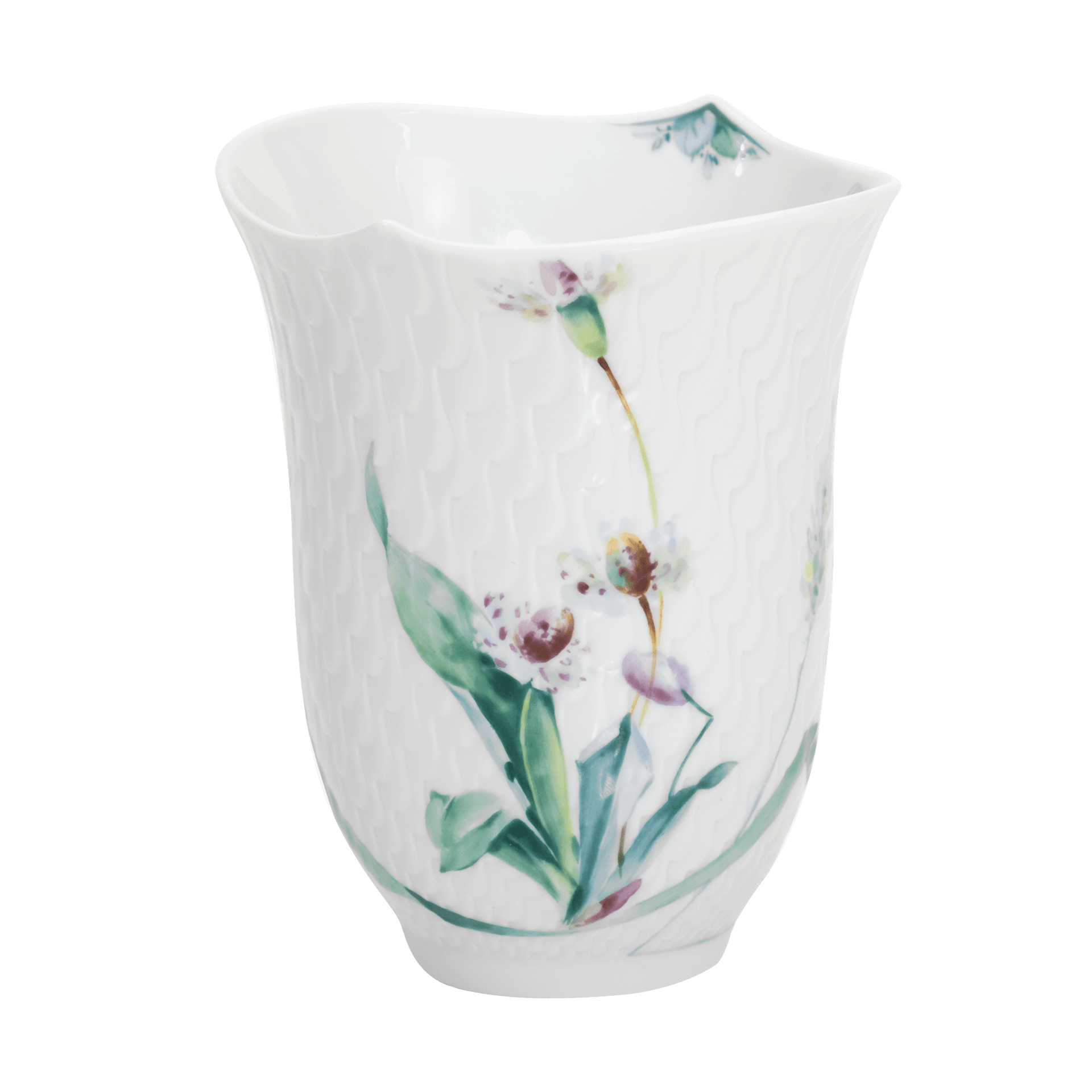 Becher, Waldflora mit Insekten, bunt, weißer Rand, V 0,25 l | Meissen Wellenspiel Relief 614501 - 55404 - Meissen Weimar