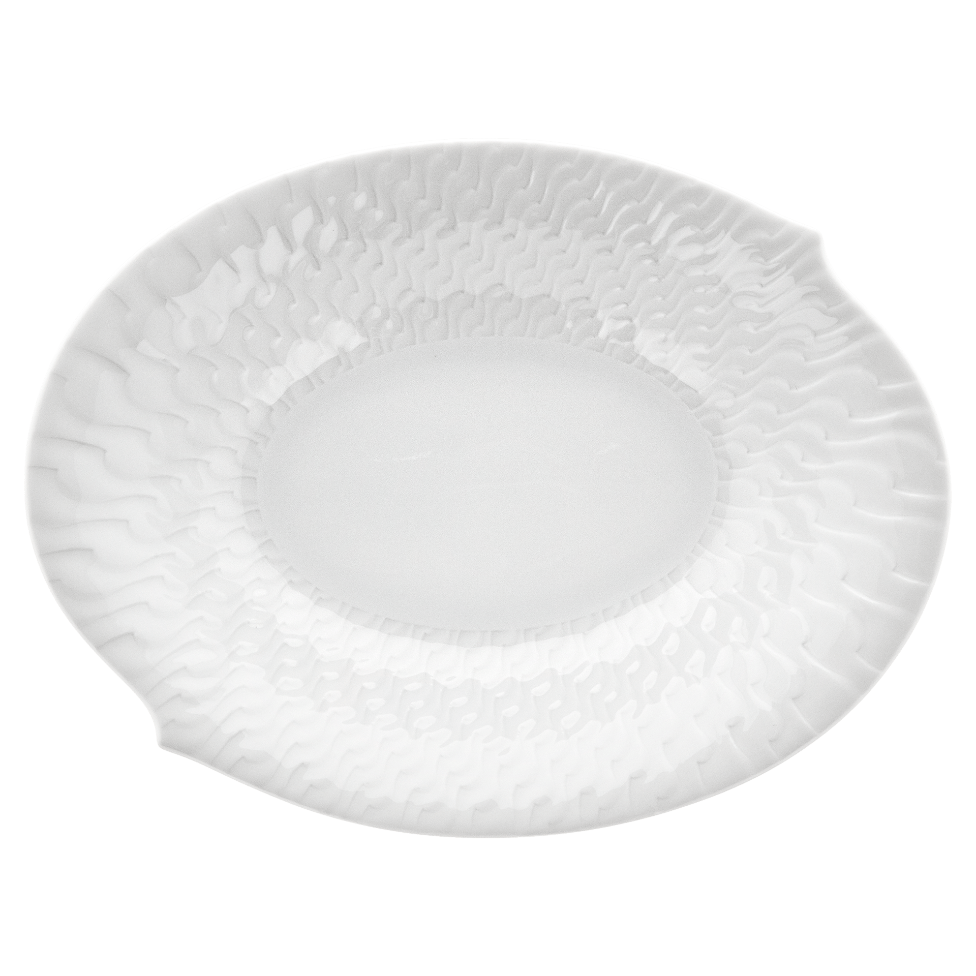 Beilagenschale, klein, Weiß, L 18 cm | Meissen Wellenspiel Relief 000001 - 29284 - Meissen Weimar