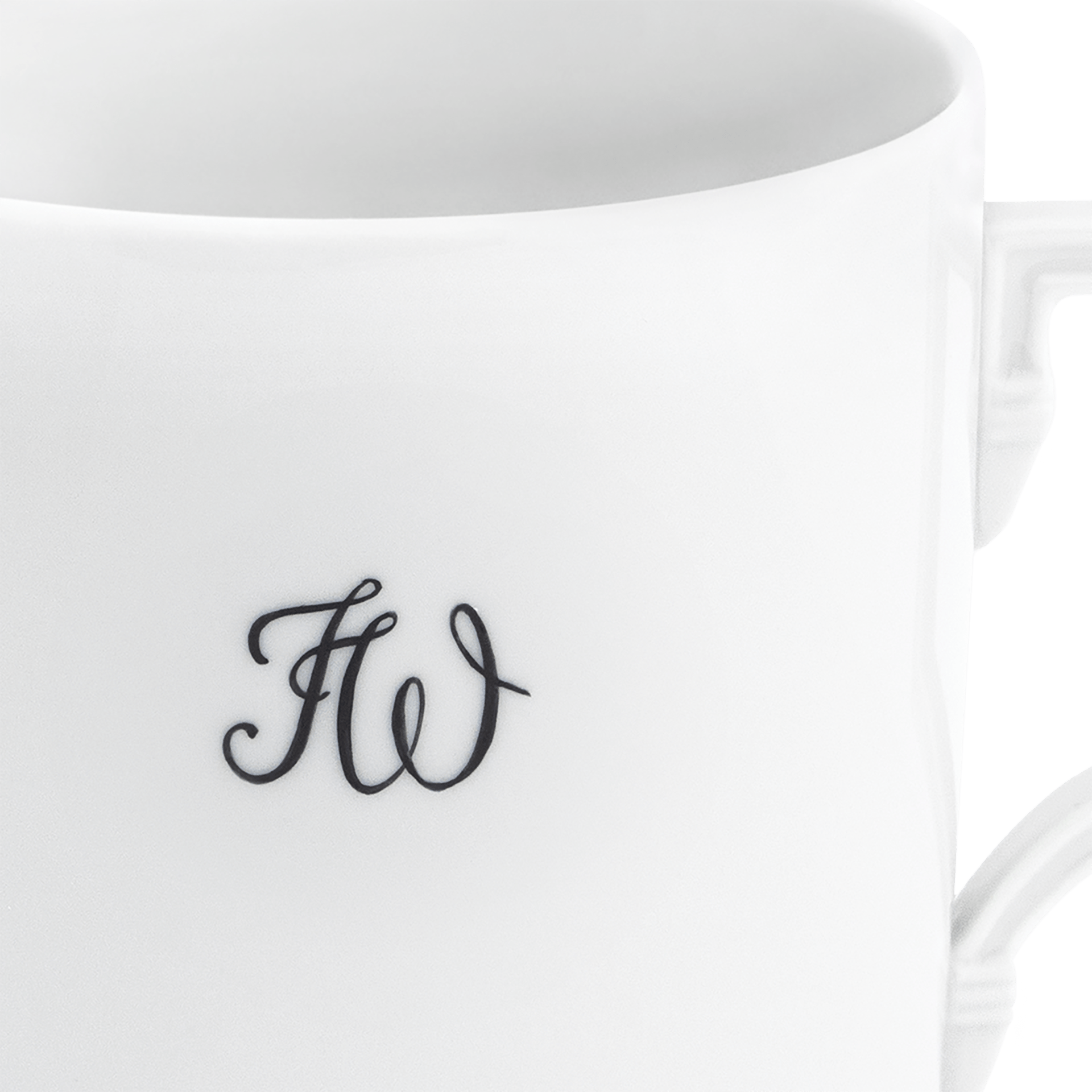 Big Mug, Monogramm, 2 Buchstaben, schwarz, V 0,5 l | Meissen Geschenke Individuell 97B204-55326 - Meissen Weimar