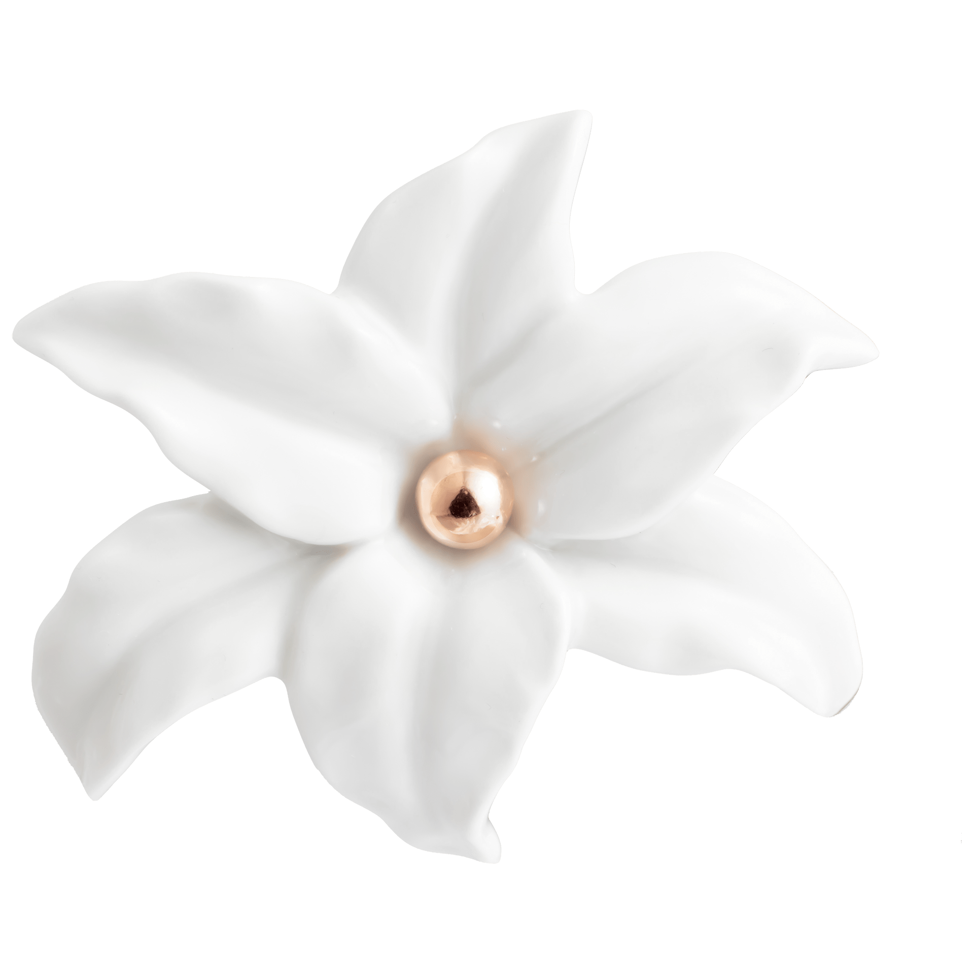 Brosche, 925 Silber rosé vergoldet mit einer geöffneten Blüte aus Porzellan | Meissen Bloom Collection MPJ60BC55000 - Meissen Weimar