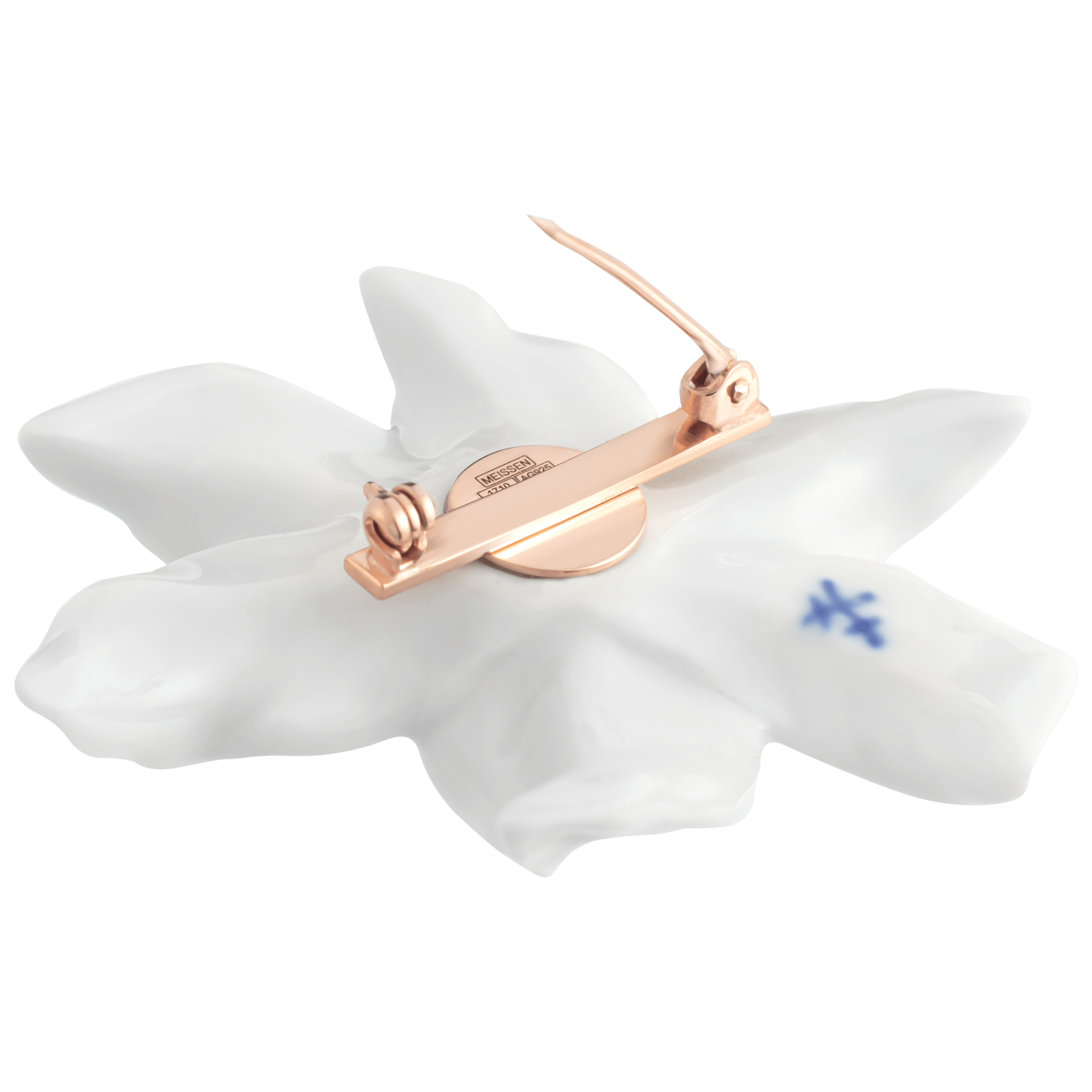 Brosche, 925 Silber rosé vergoldet mit einer geöffneten Blüte aus Porzellan | Meissen Bloom Collection MPJ60BC55000 - Meissen Weimar