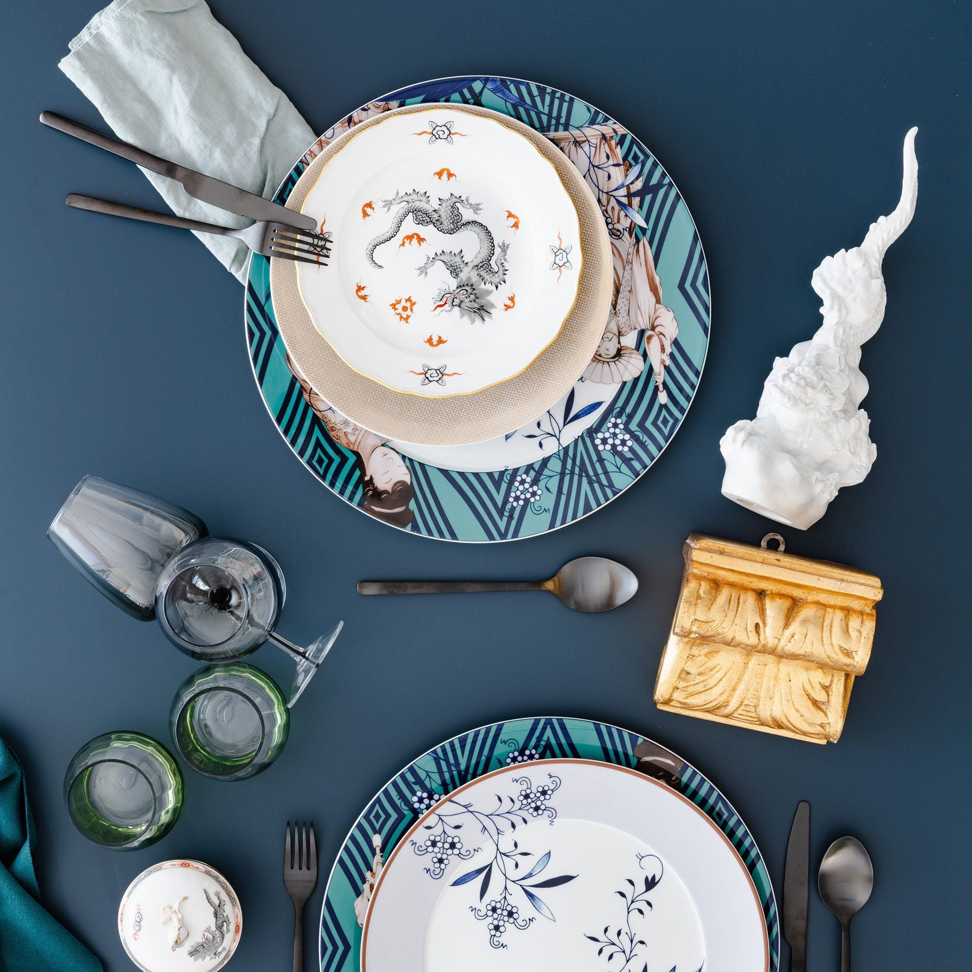 Brotteller, "Noble Chinese", Ø 17 cm | Meissen No.41 Collage 79A553 - 41501 - Meissen Weimar