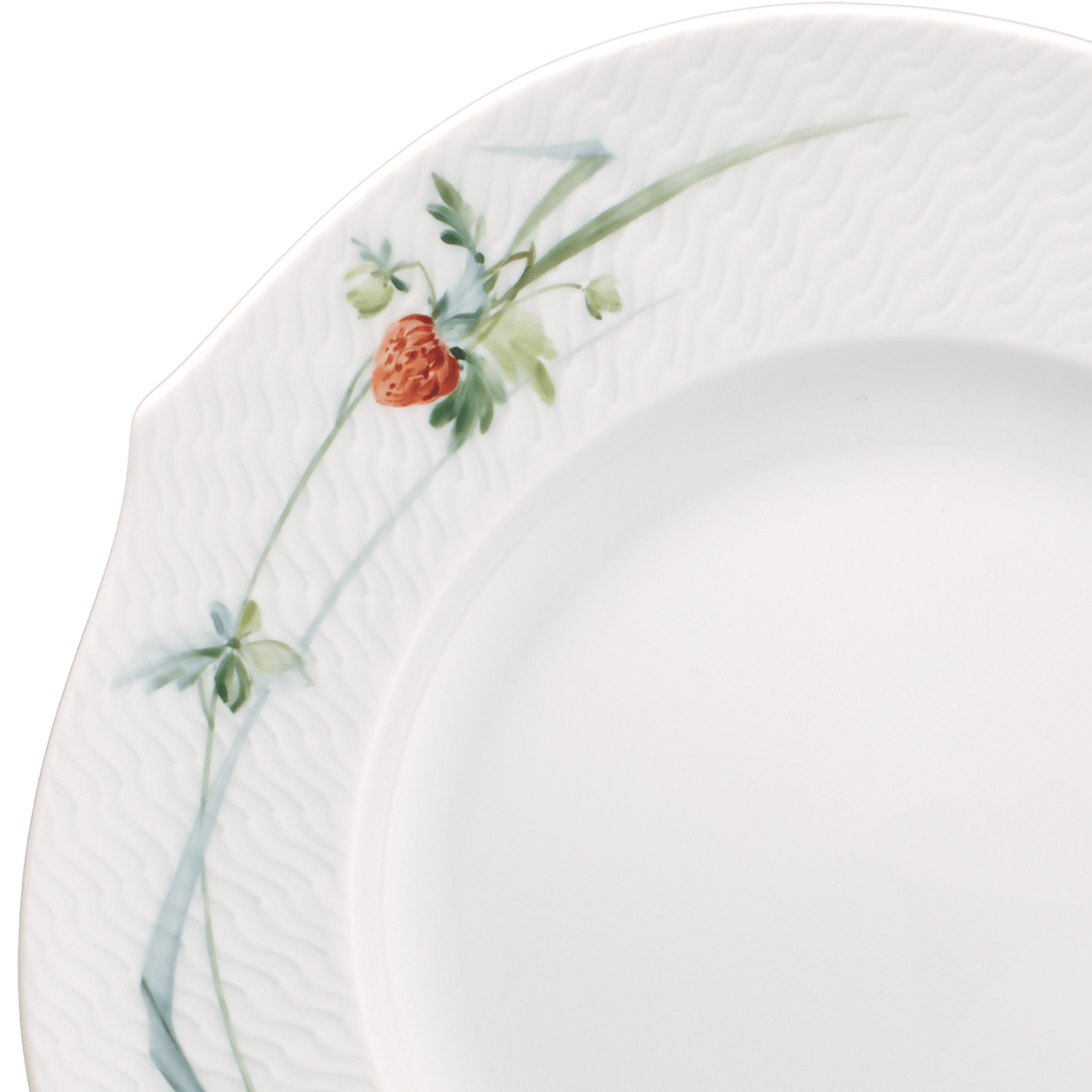 Brotteller Waldflora Erdbeere Ø 19,5 cm | Meissen Wellenspiel Relief 61c007 - 29470 - Meissen Weimar