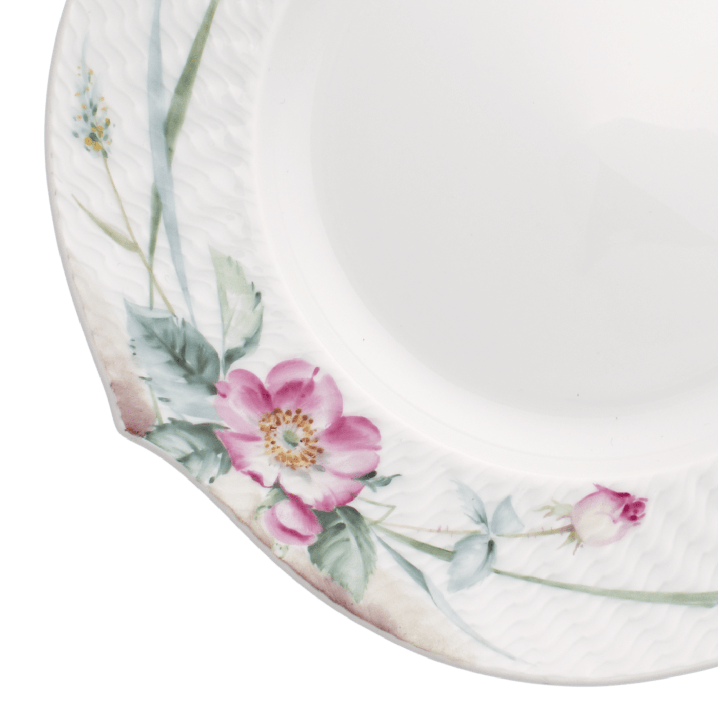 Brotteller Waldflora Heckenrose, Ø 19,5 cm | Meissen Wellenspiel Relief 61c014 - 29470 - Meissen Weimar